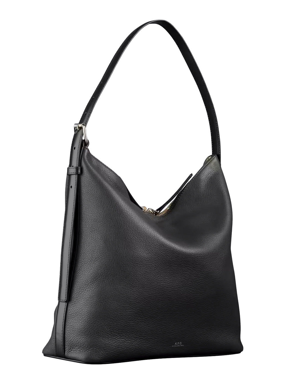A.P.C. Women 'Vera' Black Shoulder Bag With Embossed Logo Lettering On The Front And Adjustable Shou - 2