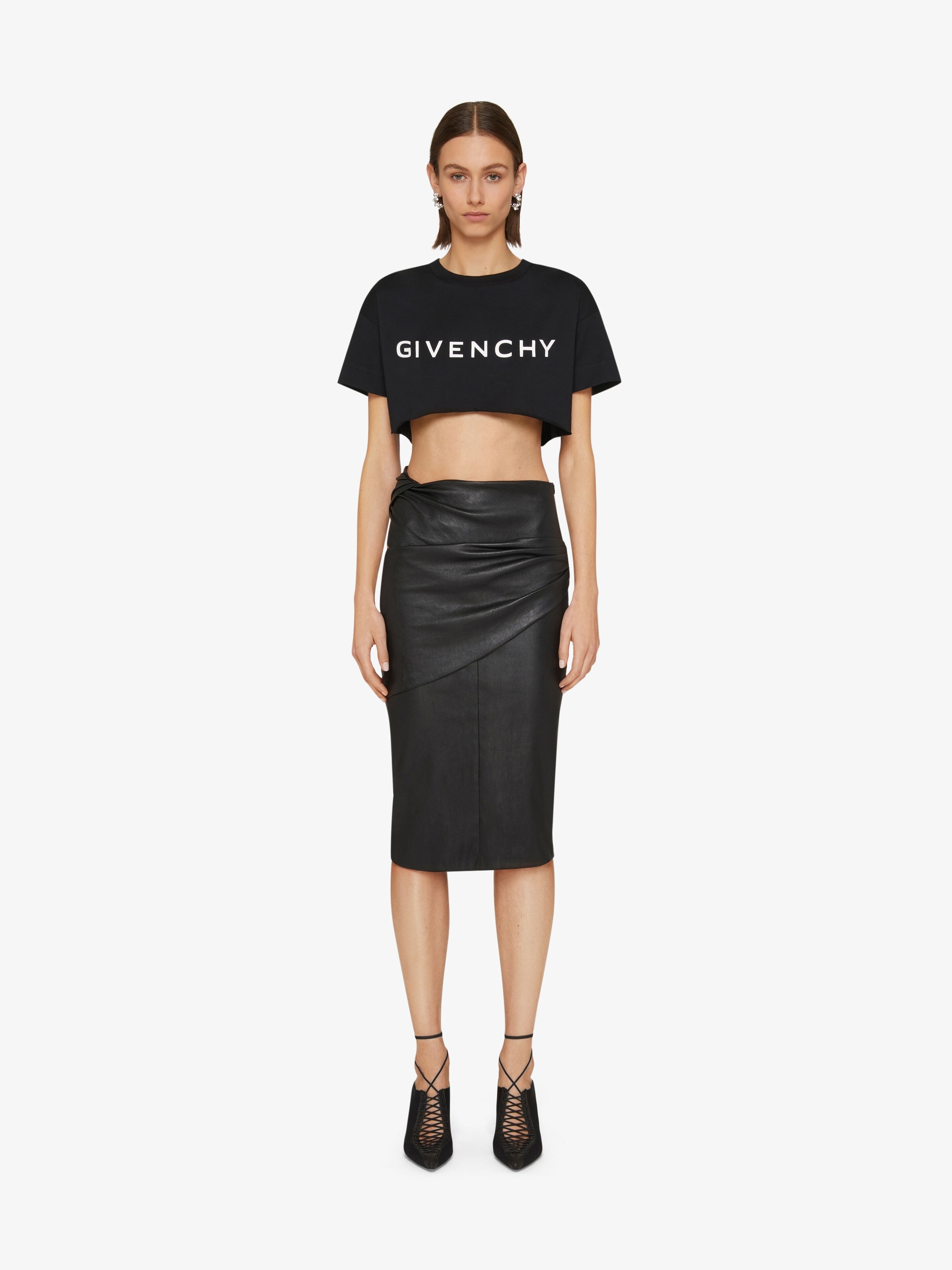 DRAPED SKIRT IN LEATHER - 2