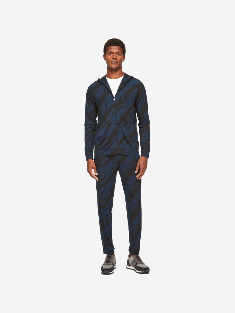Men's Hoodie London 8 Micro Modal Navy - 3