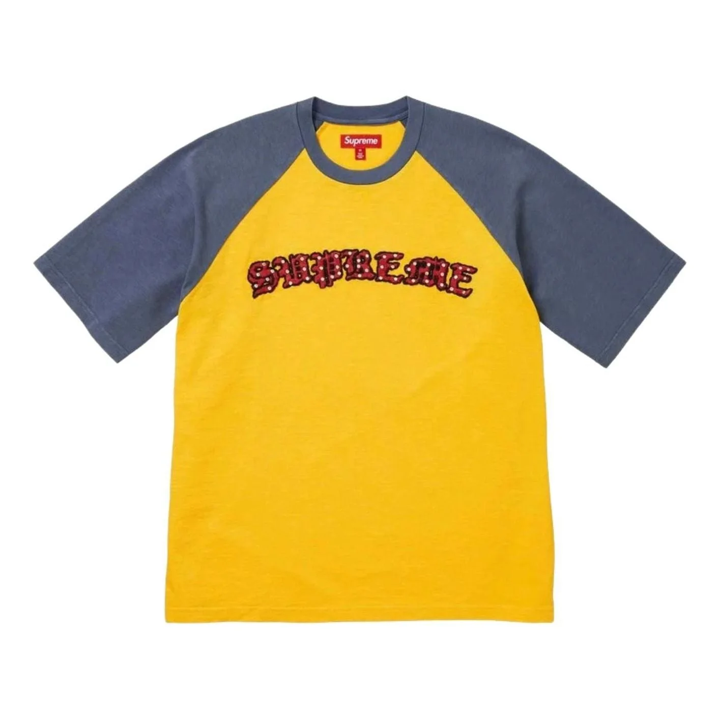 Supreme SS26 Rhinestone Raglan S/S T-Shirt 'Gold' SUP-SS26-135-GLD - 1