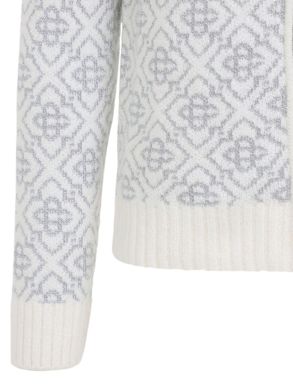 logo-pattern zip-fastening cardigan - 3