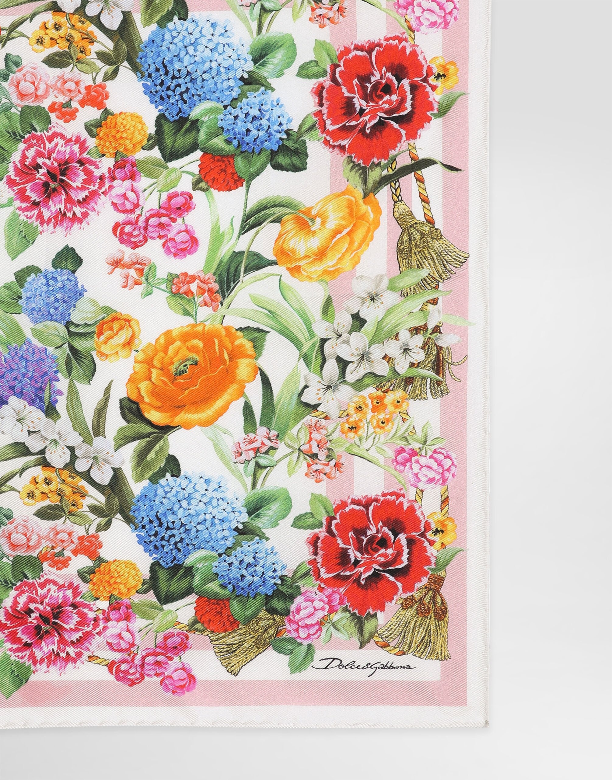 Floral-print silk twill foulard (50x50) - 2