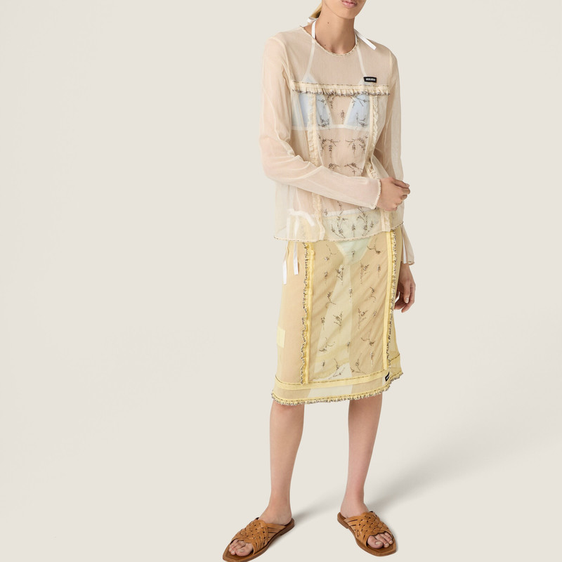 Embroidered tulle top 4