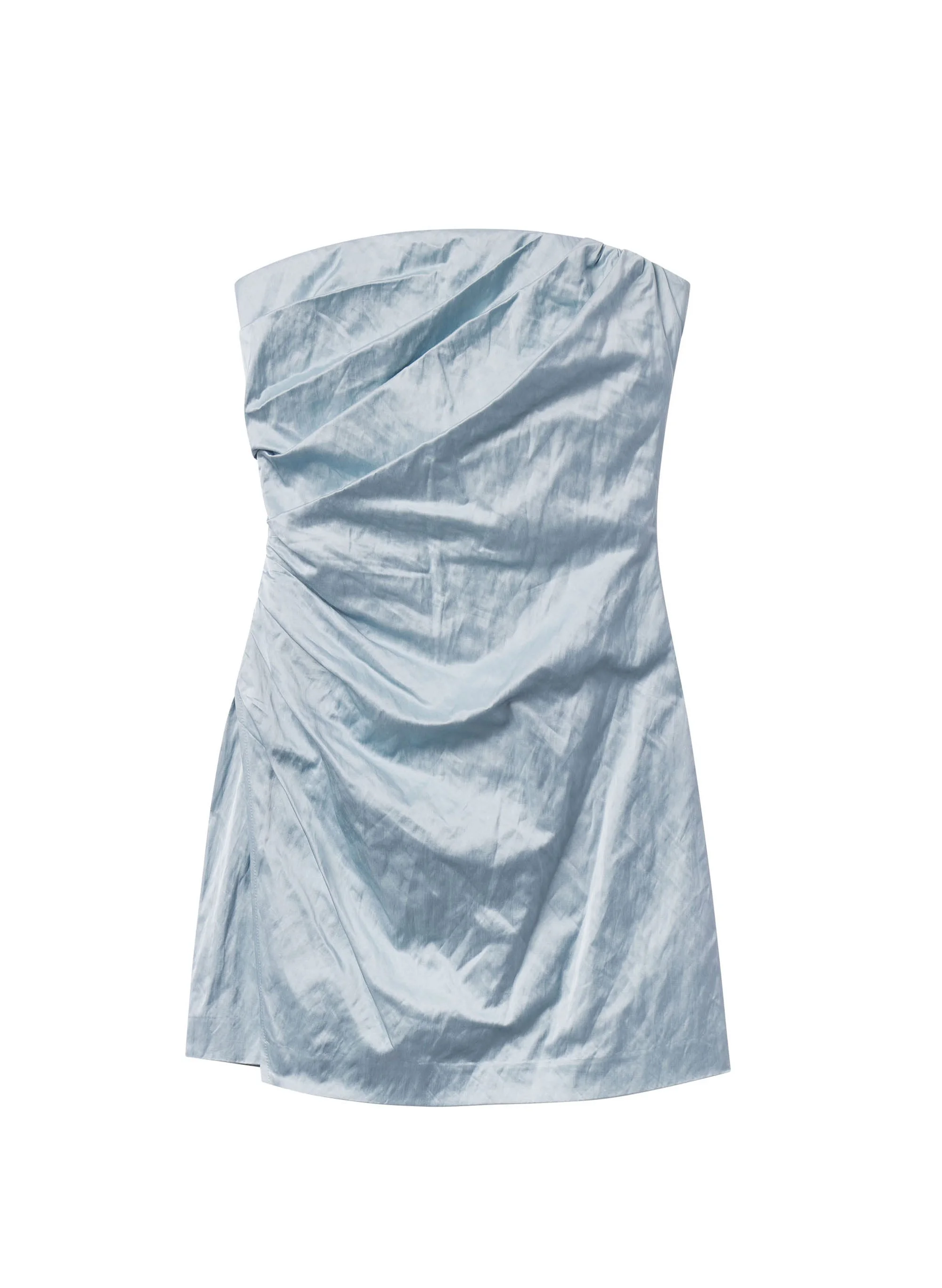 Evie Strapless Satin Mini Dress - 1