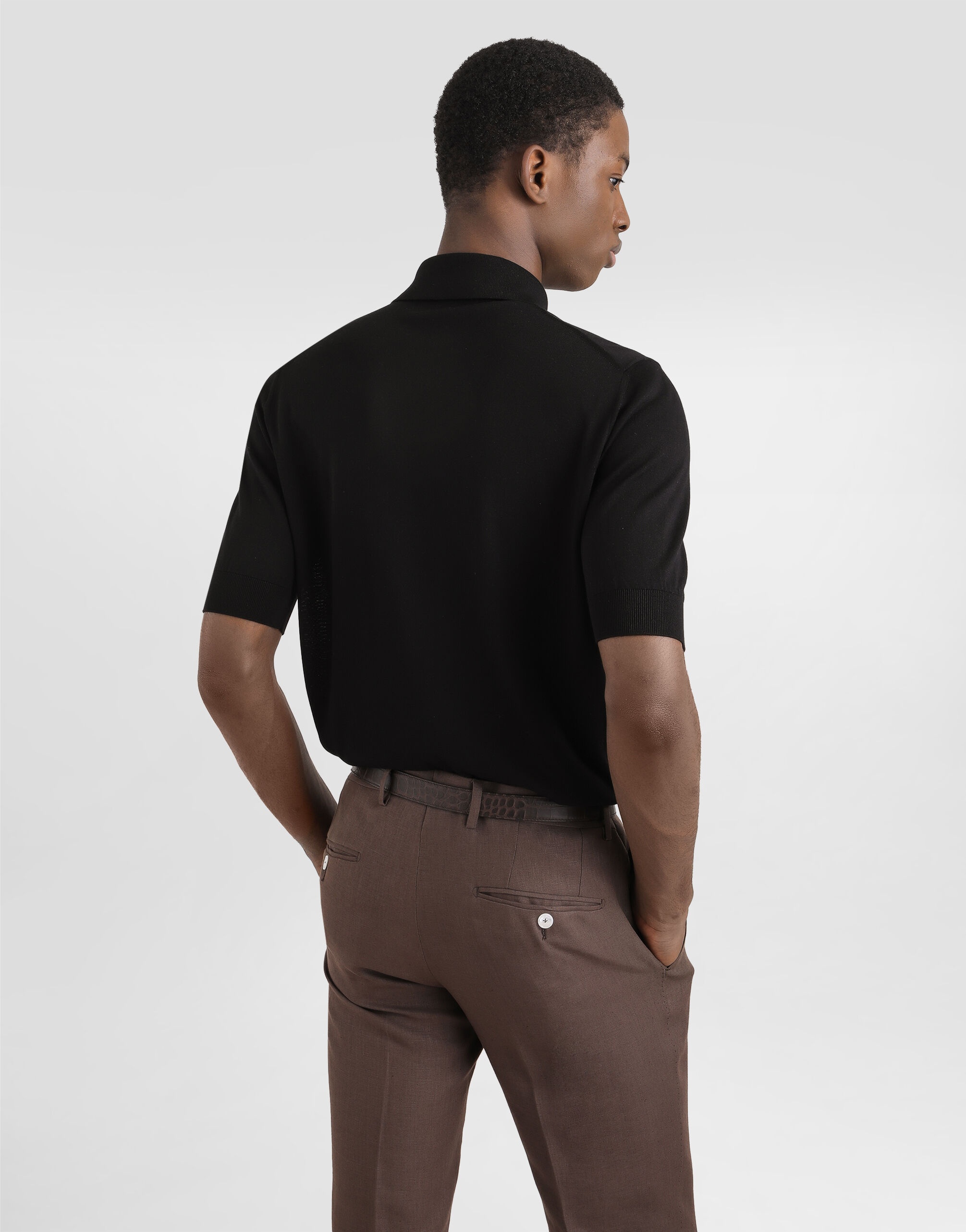 Silk polo-shirt with logo embroidery - 5