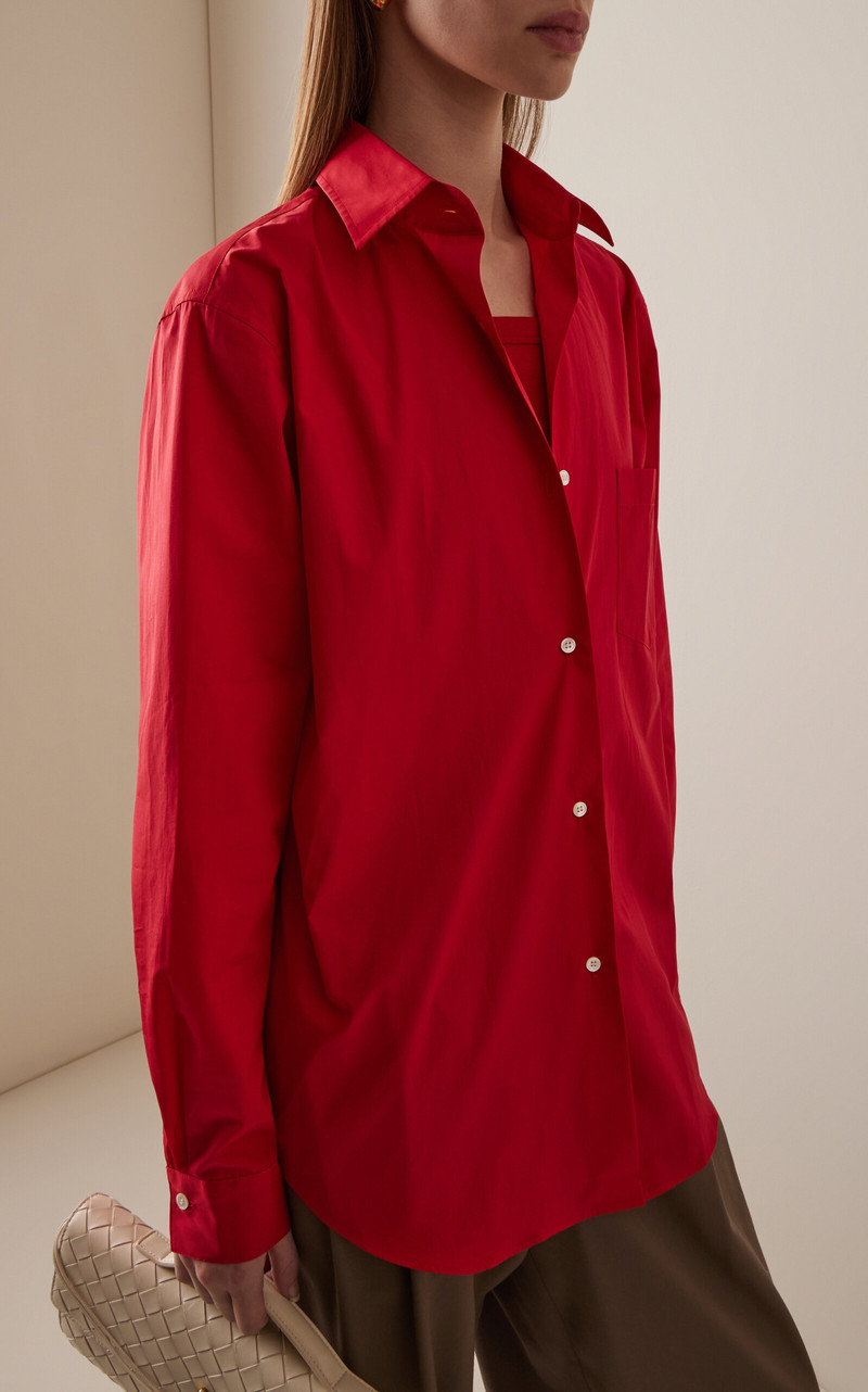 FLORE FLORE Zoë Organic Cotton Shirt red outlook