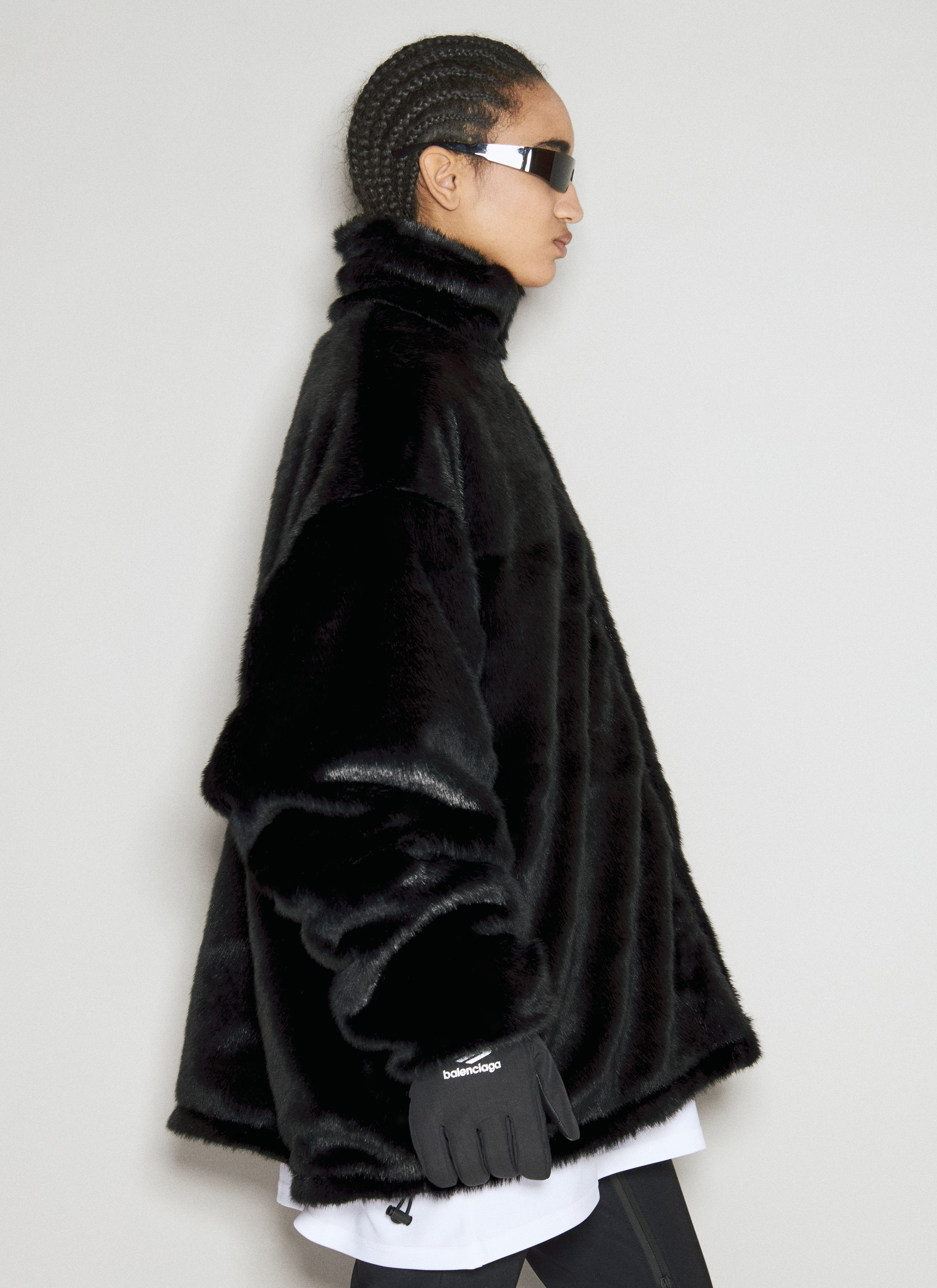 Balenciaga Women Faux-Fur Zip-Up Jacket - 3