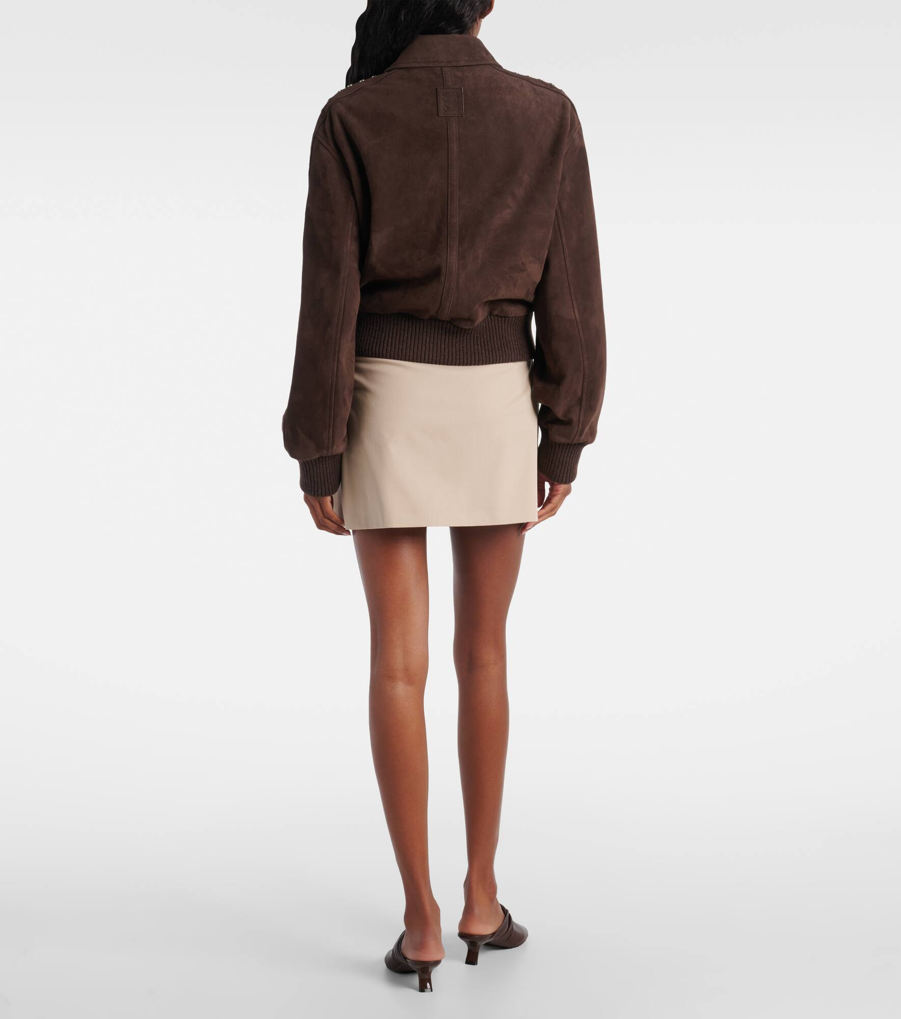 Studded suede bomber jacket - 3