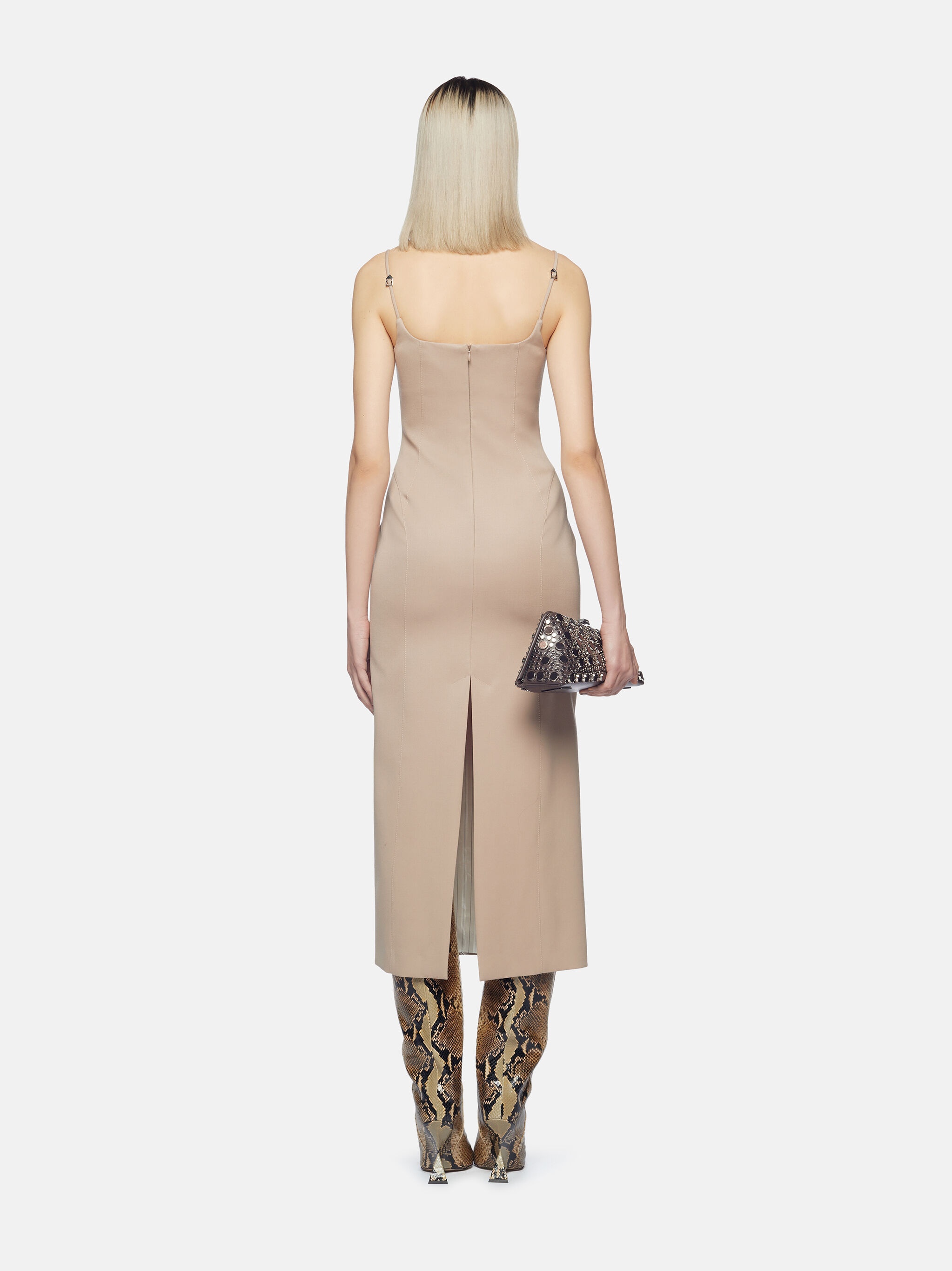 ワンピース The Attico MIDI DRESS THE ATTICO Asymmetric embellished jersey midi dress | NET-A