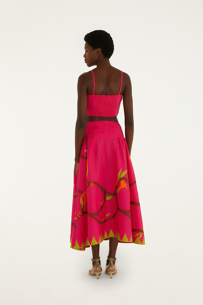 Pink Euroflax Premium Linen Maxi Skirt 4