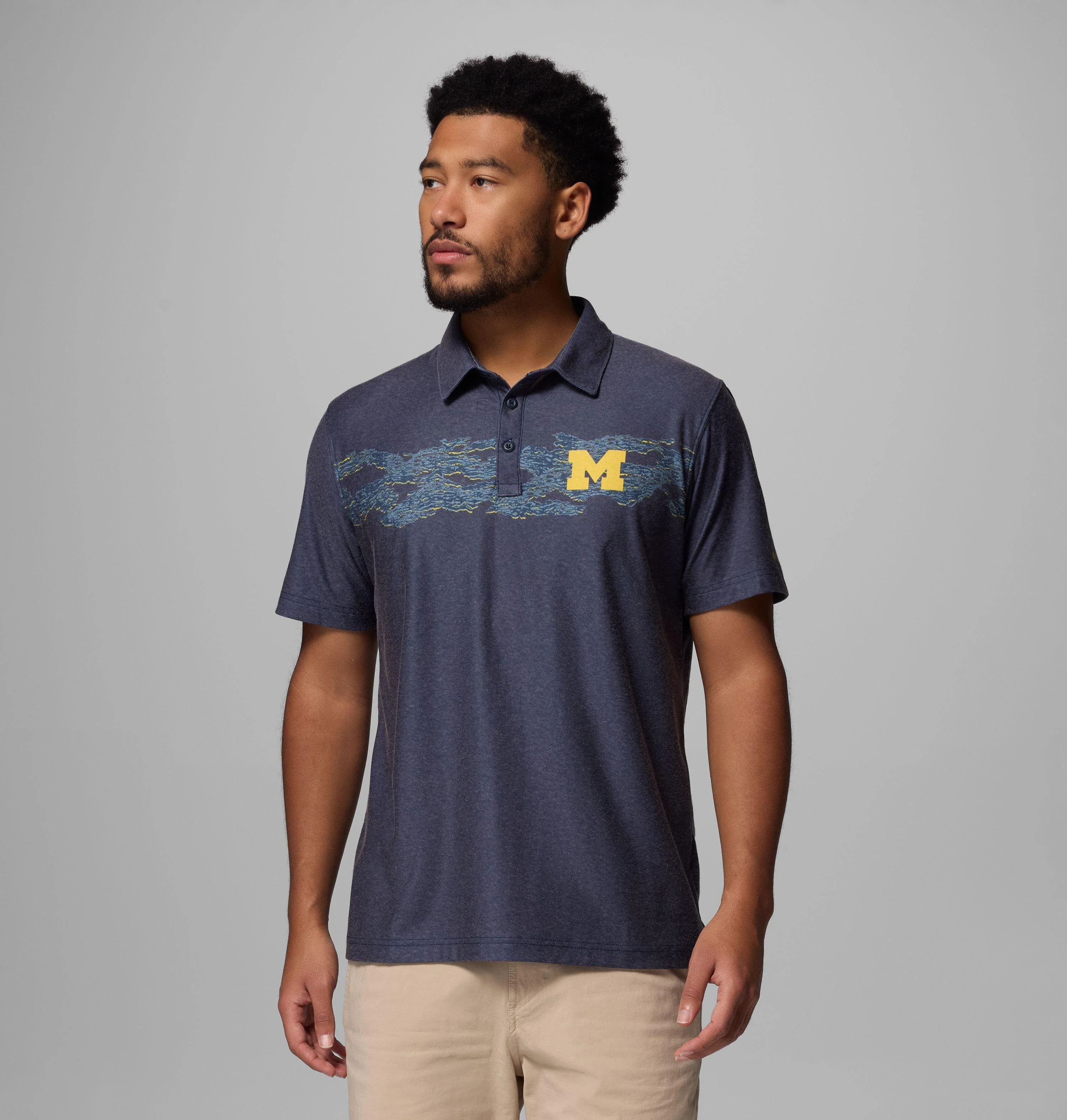Men's Collegiate Thistletown Hills Printed Polo - Michigan - 1