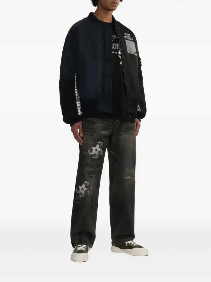 Yohji Yamamoto contrast-sleeve bomber jacket outlook