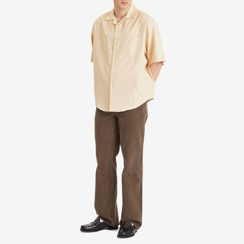 AMI Paris BEIGE COTTON SHORT 소매 상자 SHIRT outlook