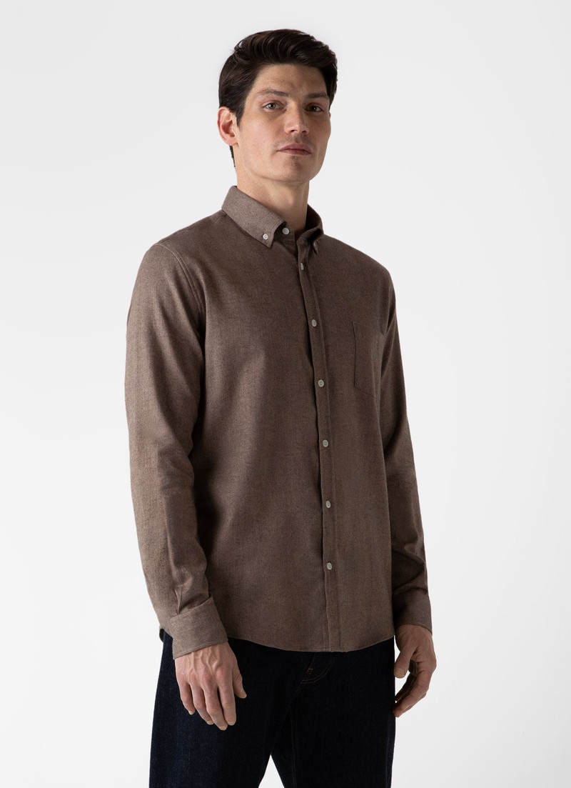 Sunspel Button Down Flannel Shirt outlook