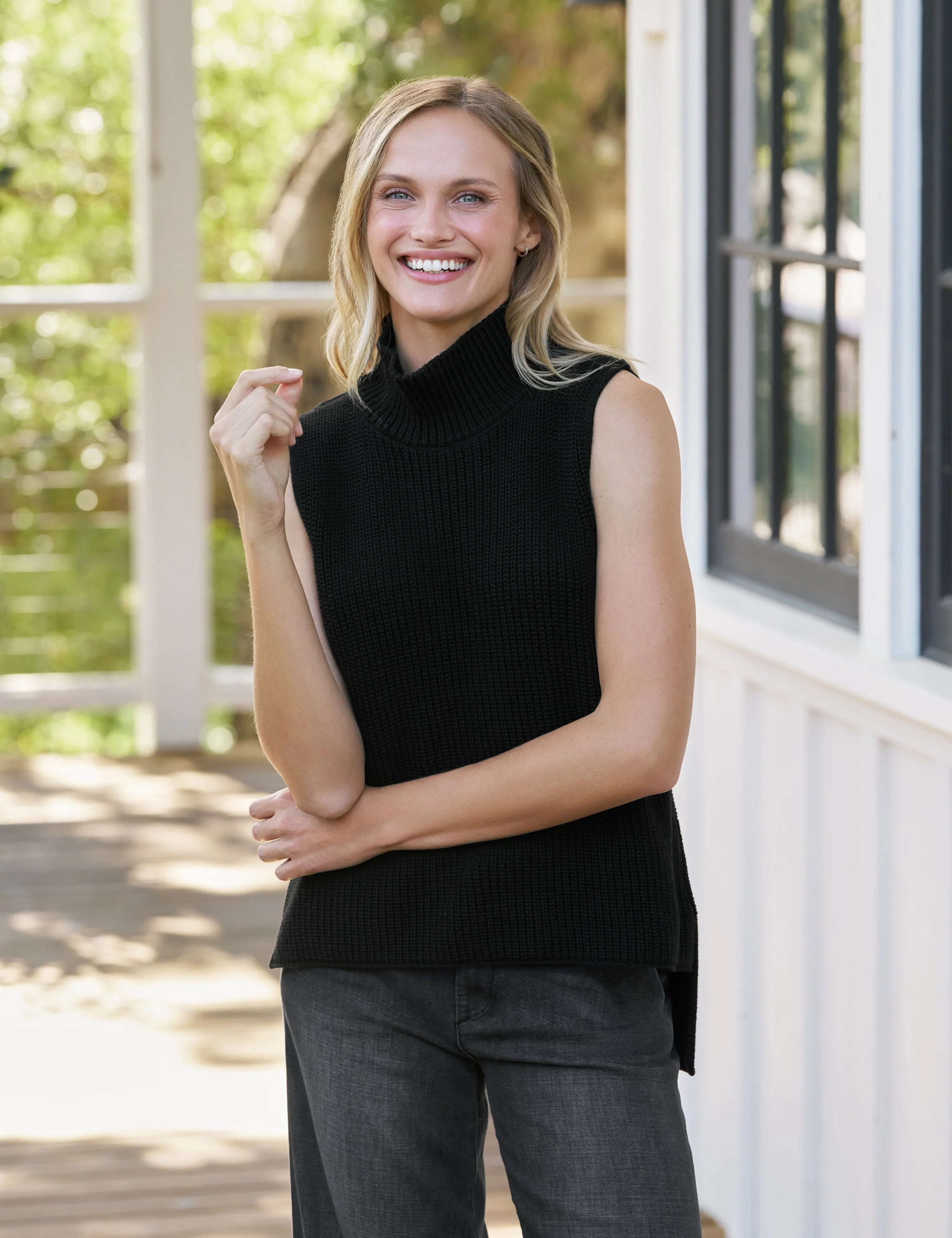 Mock Neck Sweater Shell - 1
