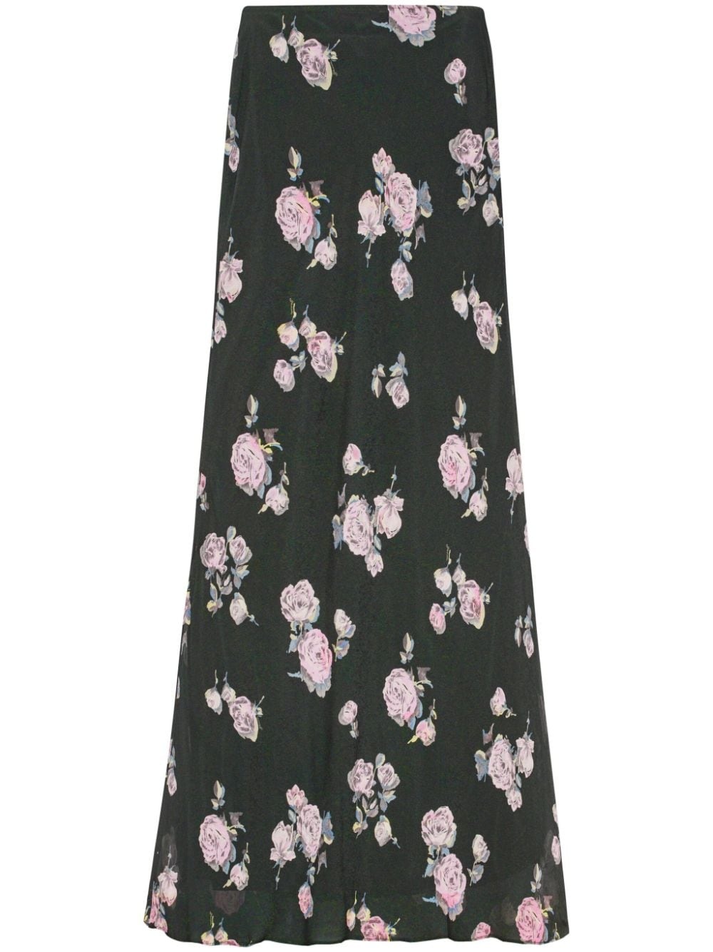 floral-print fluid crepe maxi skirt - 1