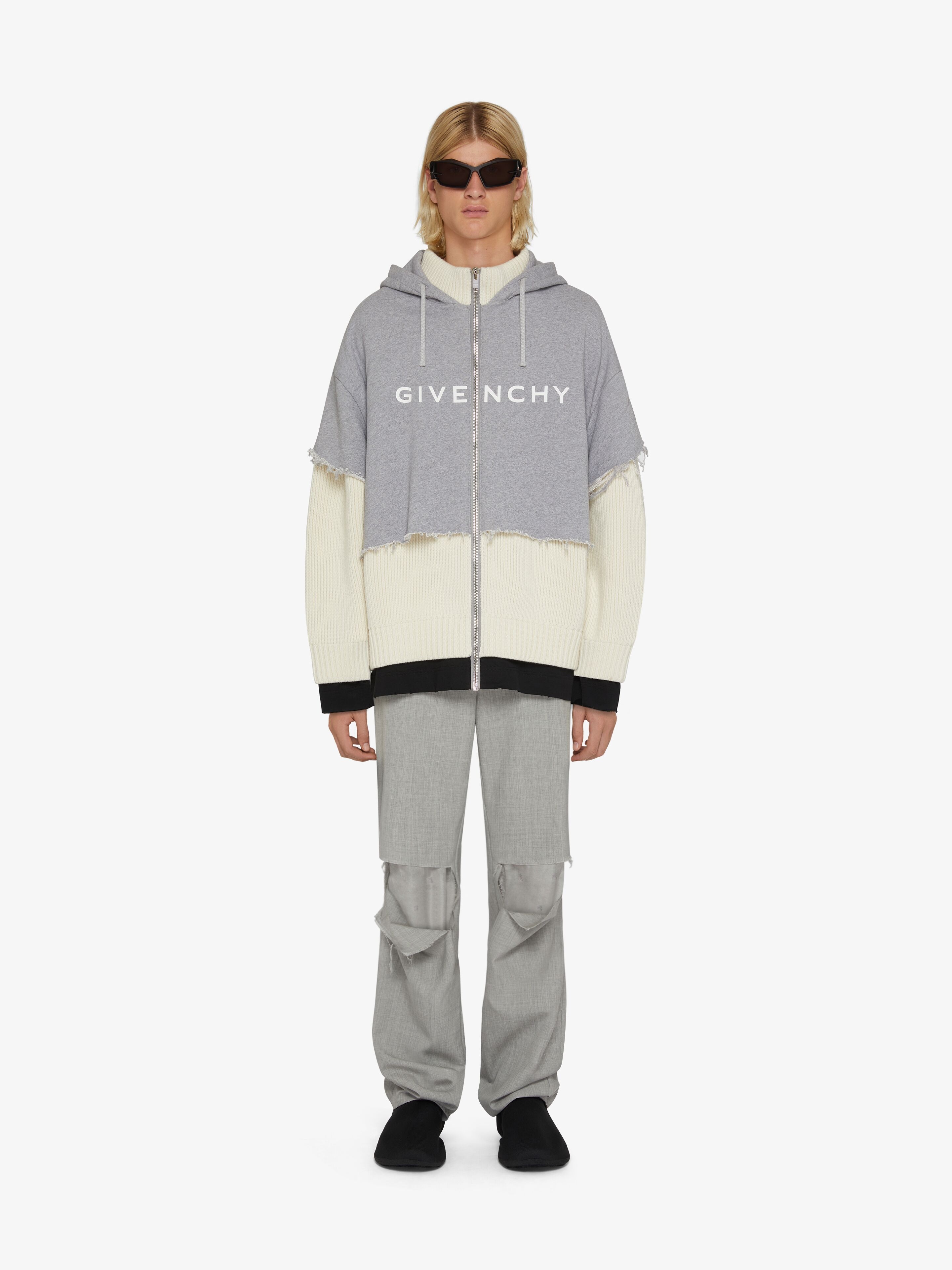CUT & LAYER HOODIE IN WOOL AND COTTON - 2