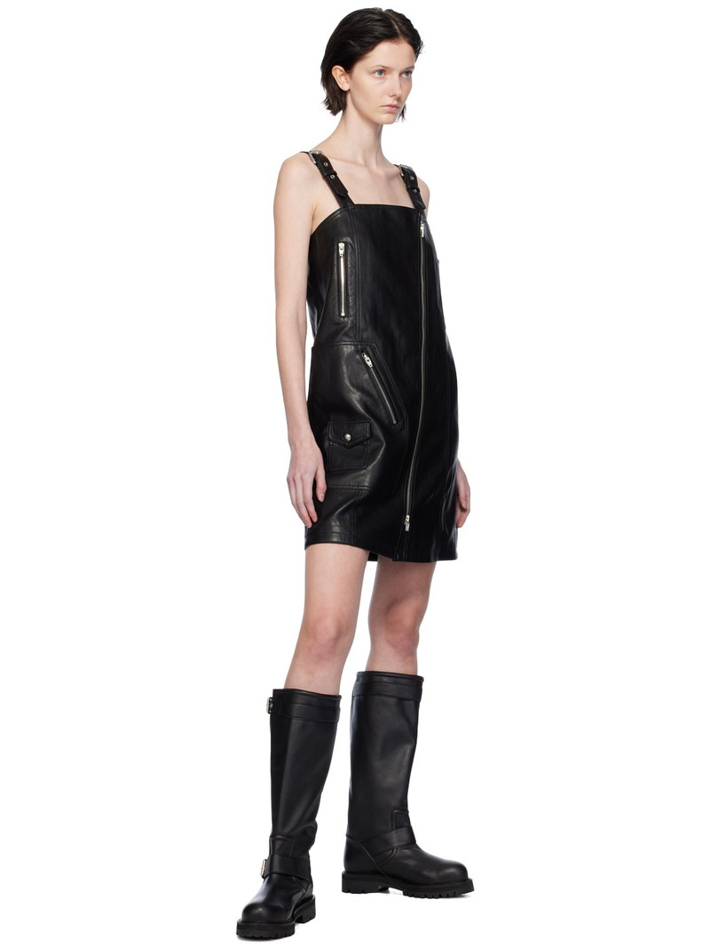 JUUN.J Black Utility Rider Faux-Leather Minidress outlook