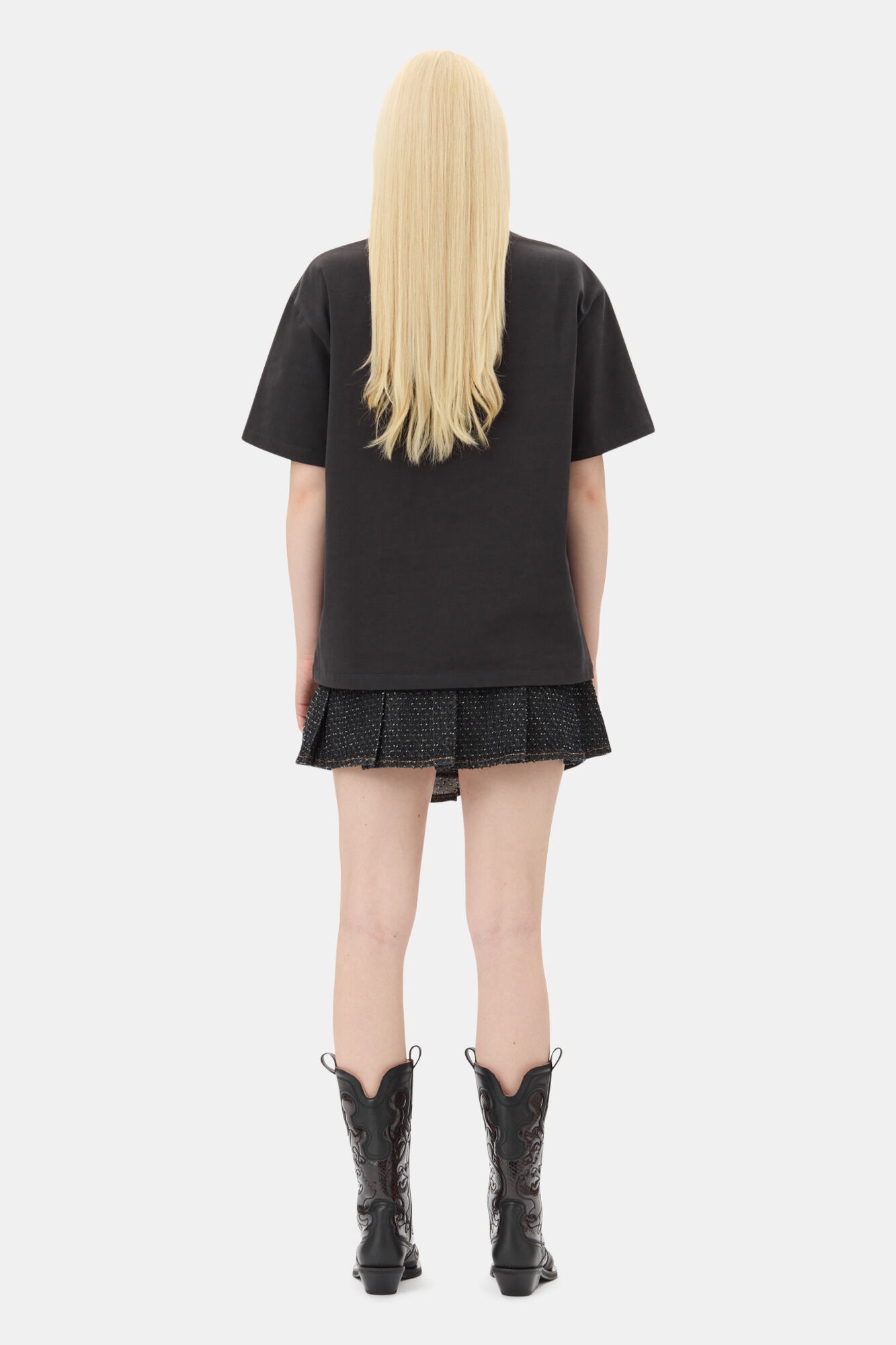 BLACK HEAVY COTTON DROP SHOULDER T-SHIRT - 5