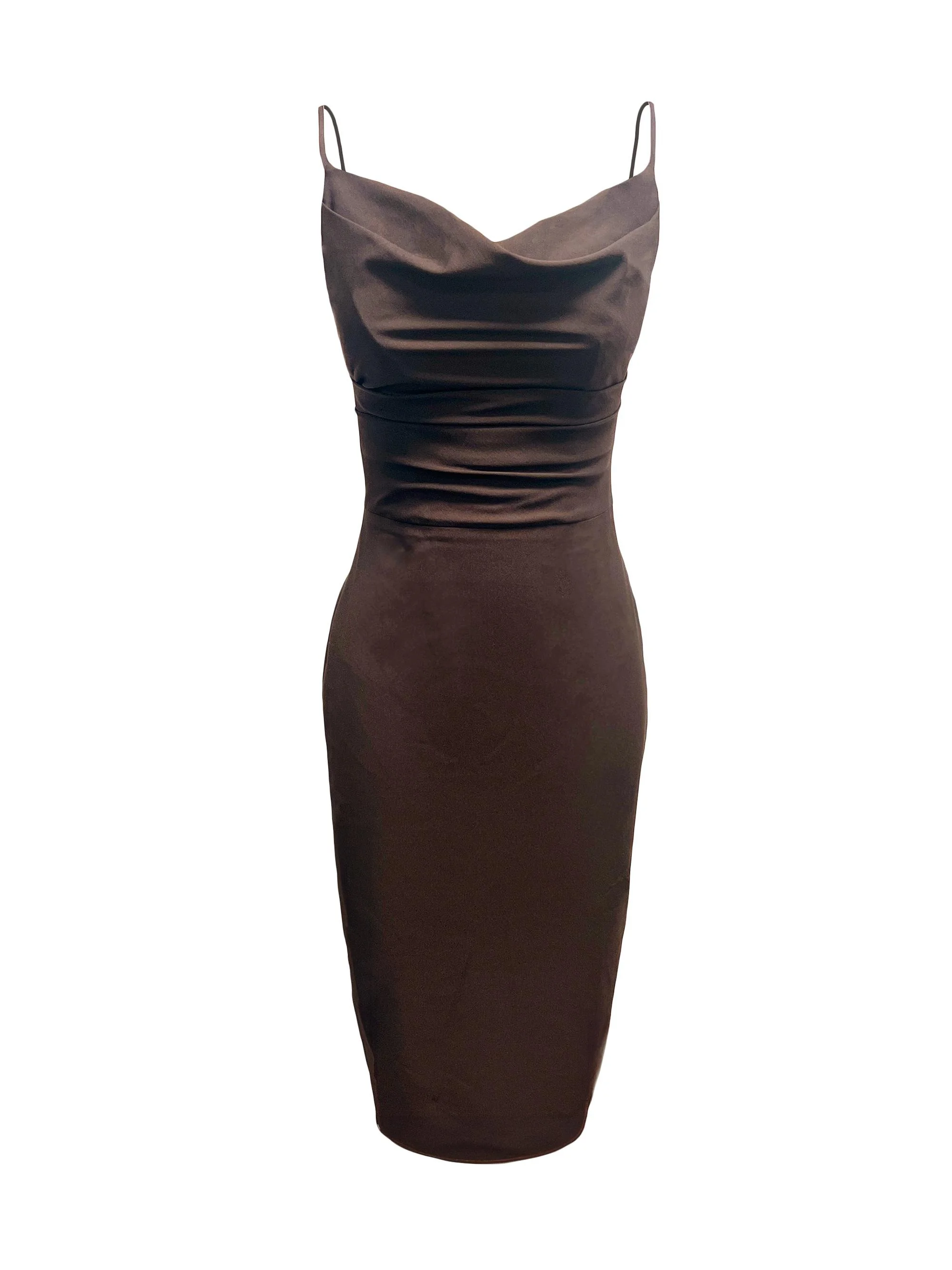 Women's Nikki Cowlneck Body-Con Midi-Dress - Mocha - 1