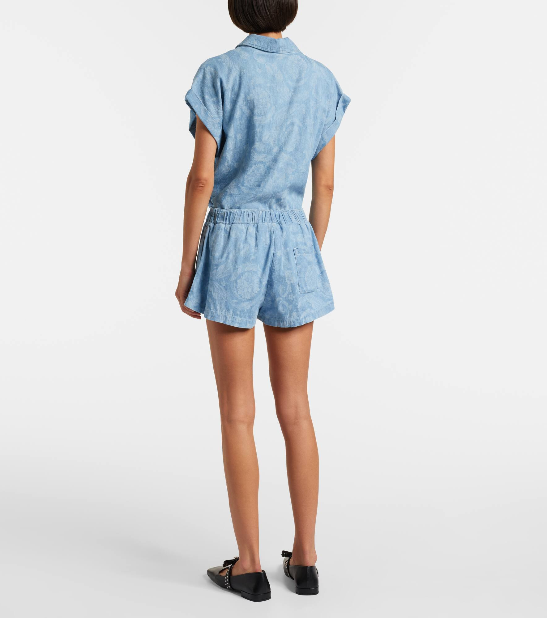 Barocco denim chambray shorts - 3