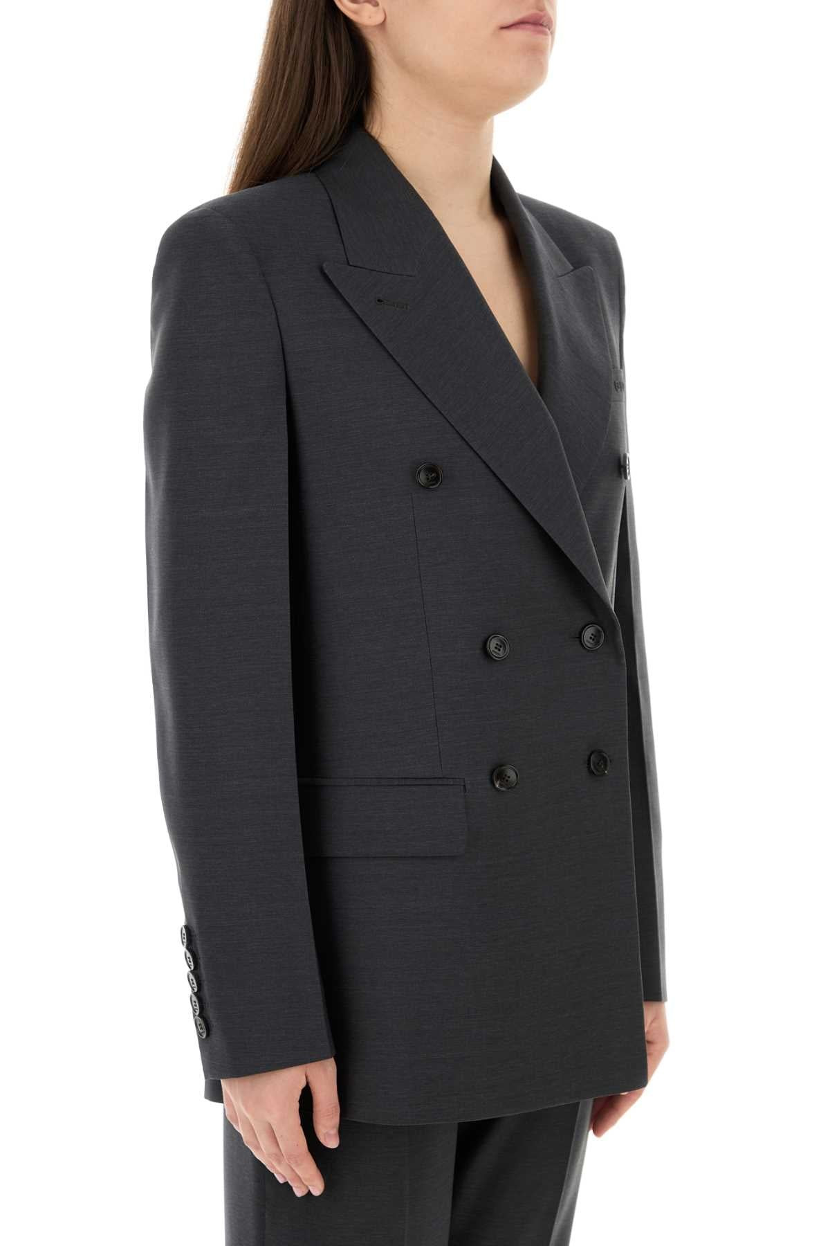 Gucci Women Graphite Wool Blazer - 3