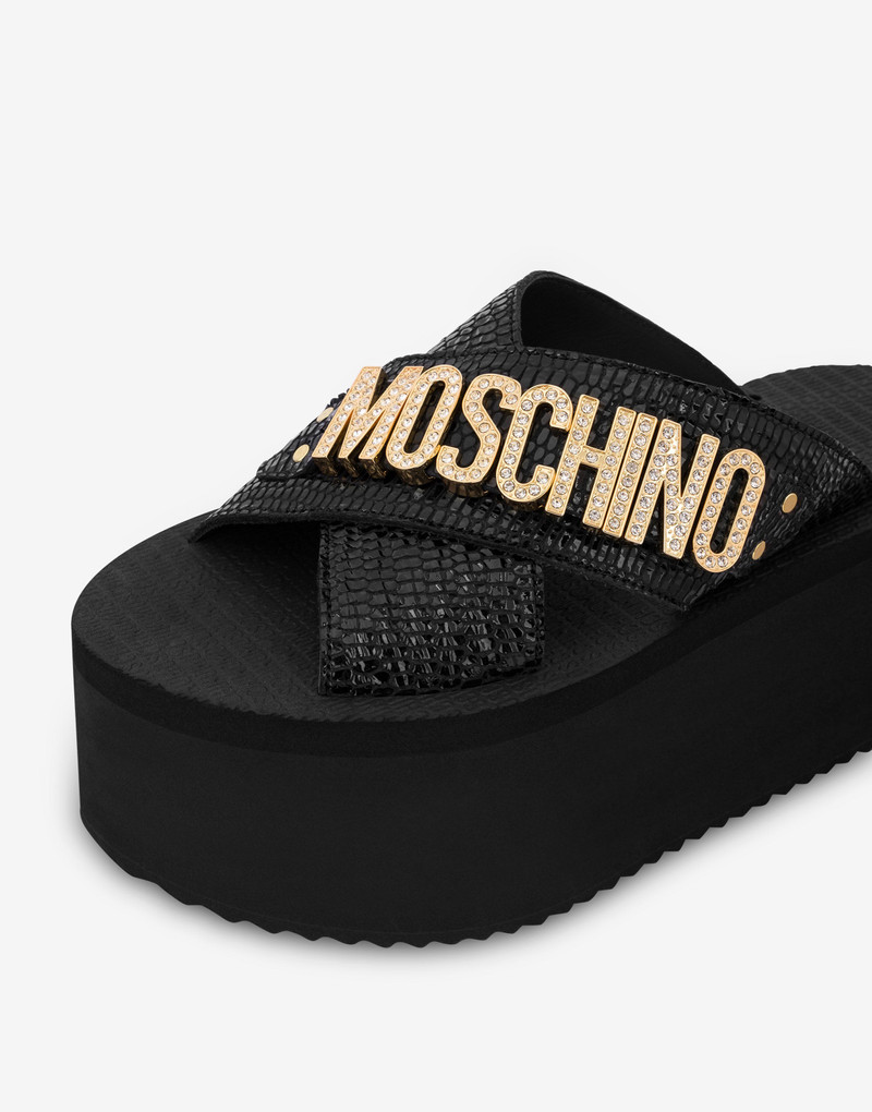 JEWEL LOGO WEDGE SANDALS 4