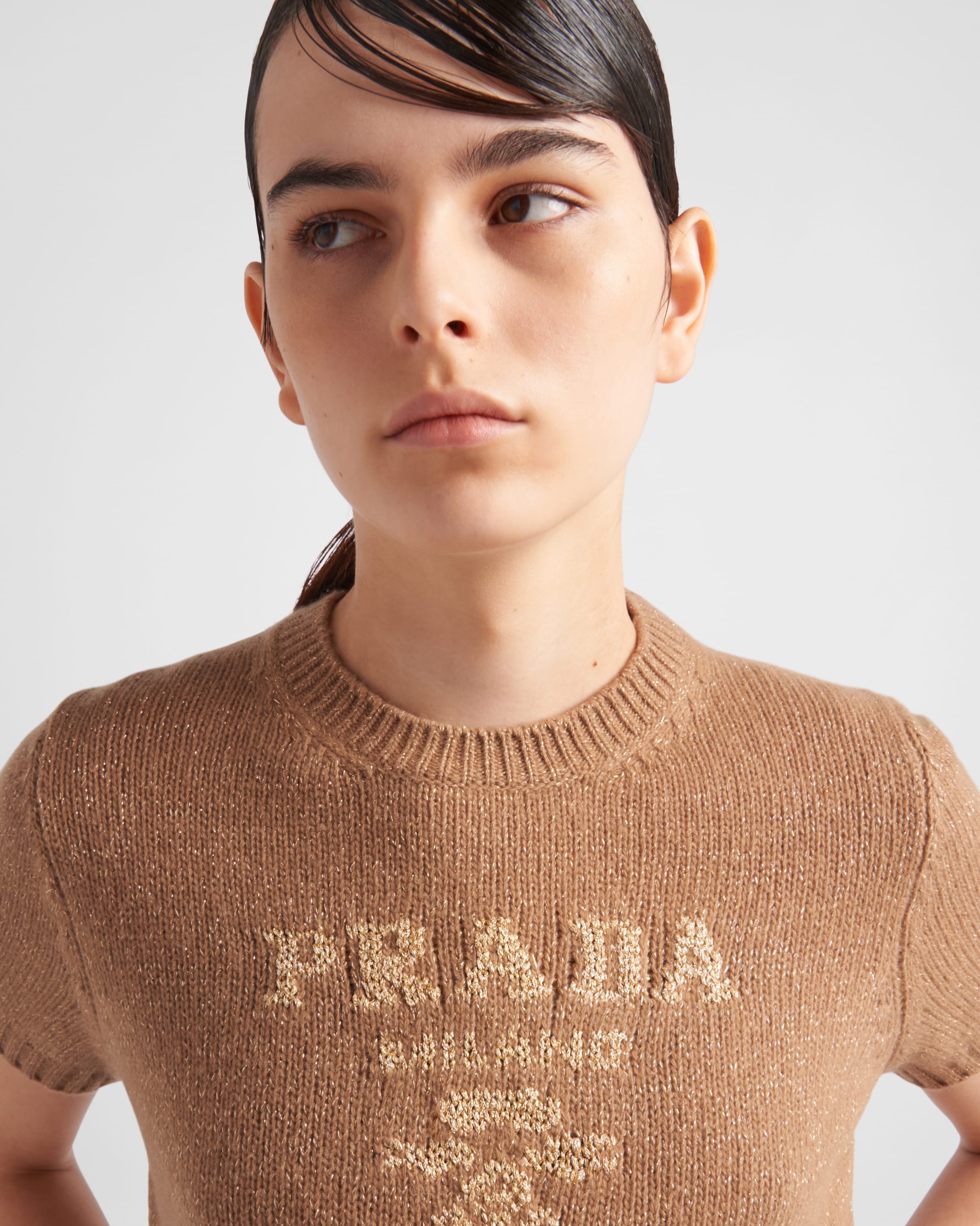 Wool, cashmere and lamé crew-neck sweater - 3