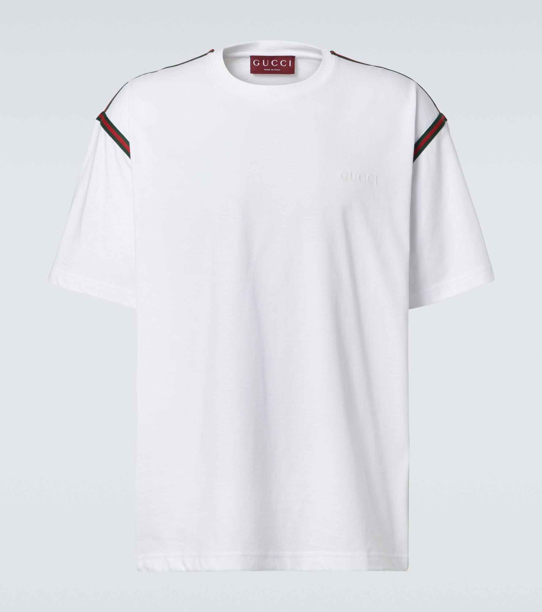 Embroidered cotton jersey T-shirt - 1