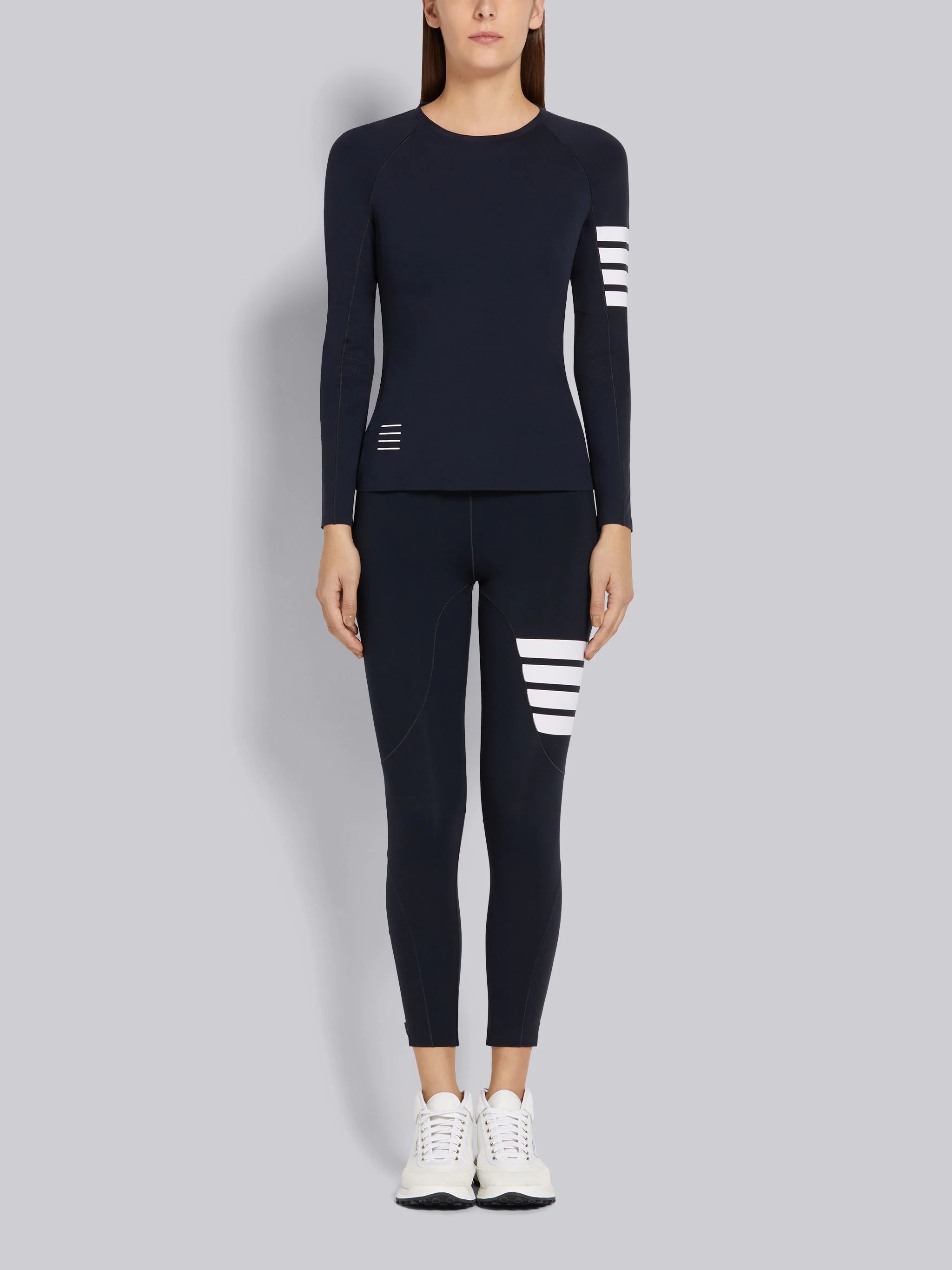 Navy Polyamide Interlock 4-Bar Compression Tights - 4