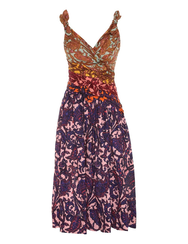 Zimmermann TIGGY BOW MIDI DRESS - 5835DTIGSPP | REVERSIBLE