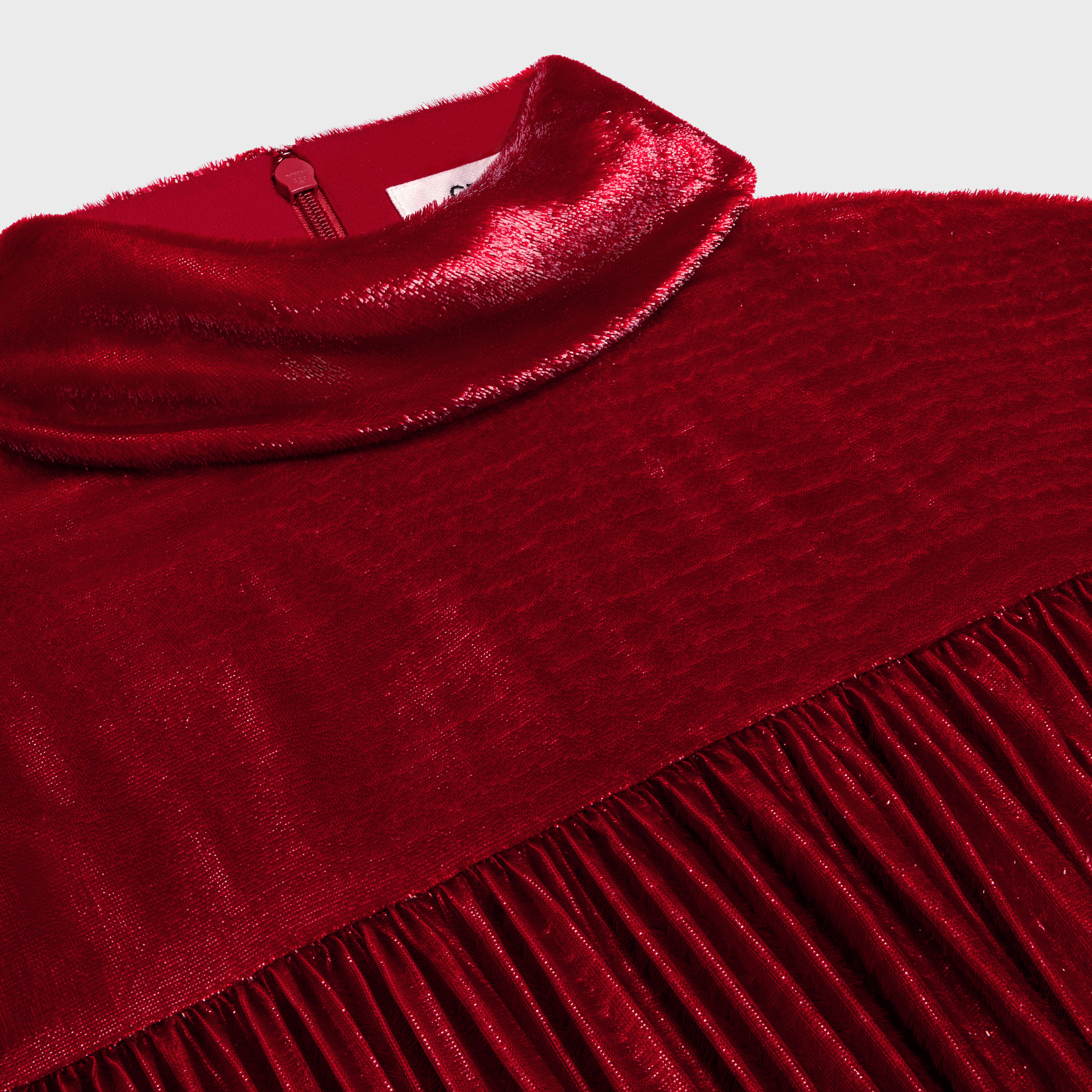 gathered mini dress in flowing velvet lamé - 3
