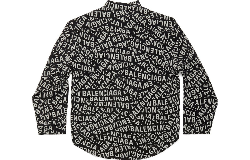 BALENCIAGA Balenciaga Logo Strips Minimal Shirt Medium Fit 'Black' 681812TML211269 outlook