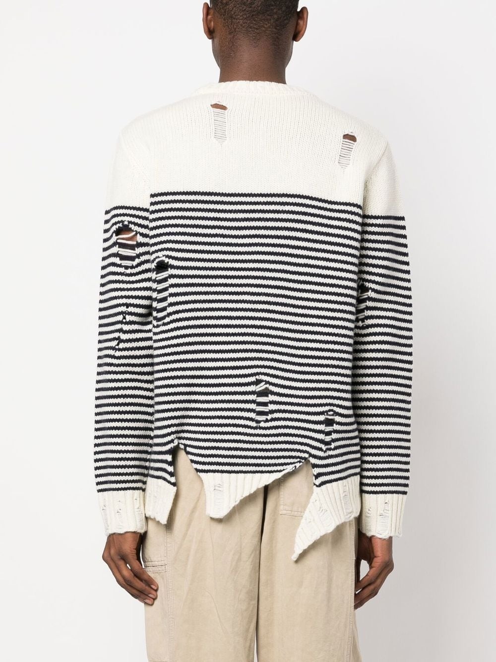 striped crew-neck jumper - 5