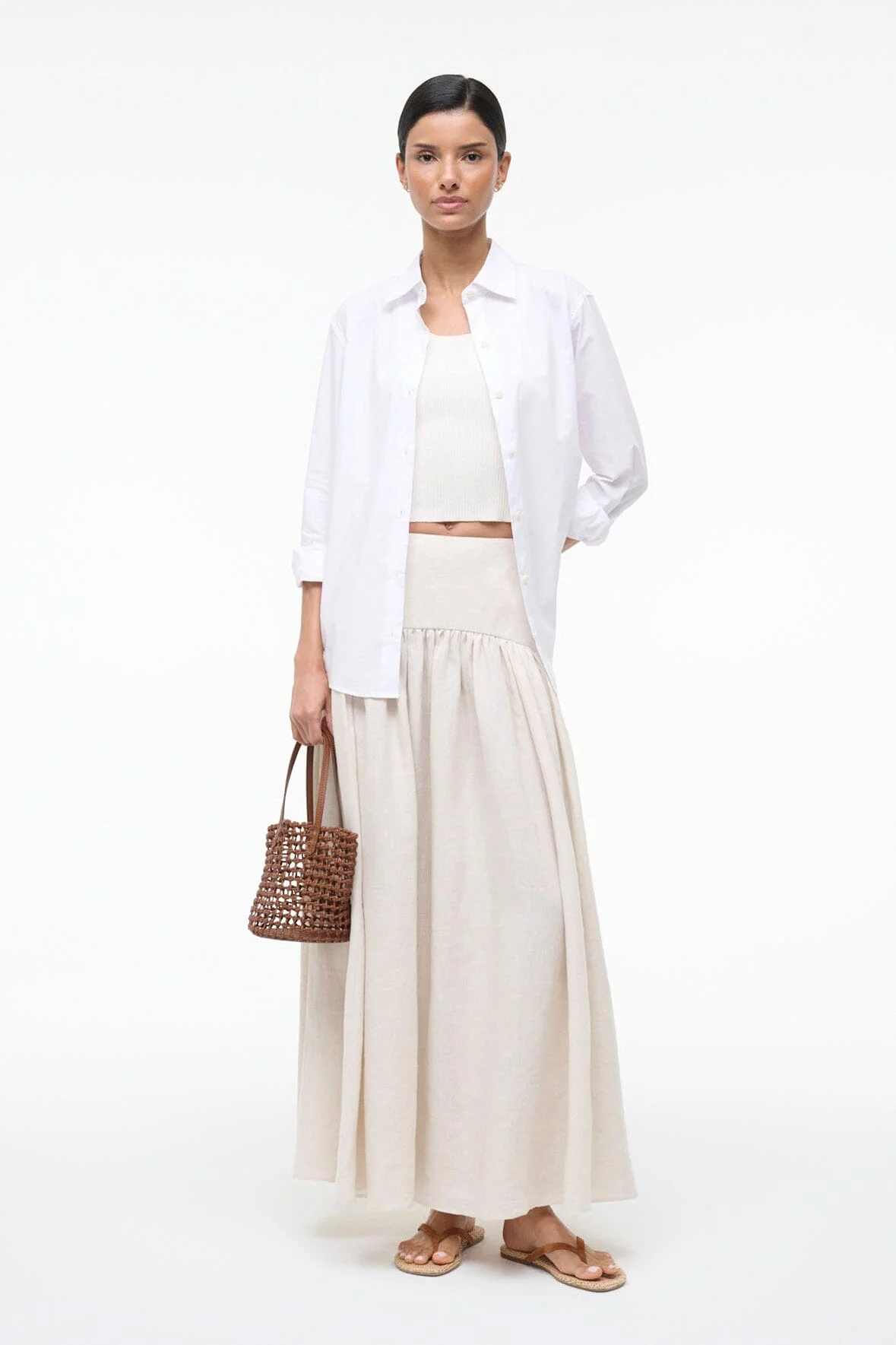 STAUD PROCIDA LINEN SKIRT NATURAL - 1