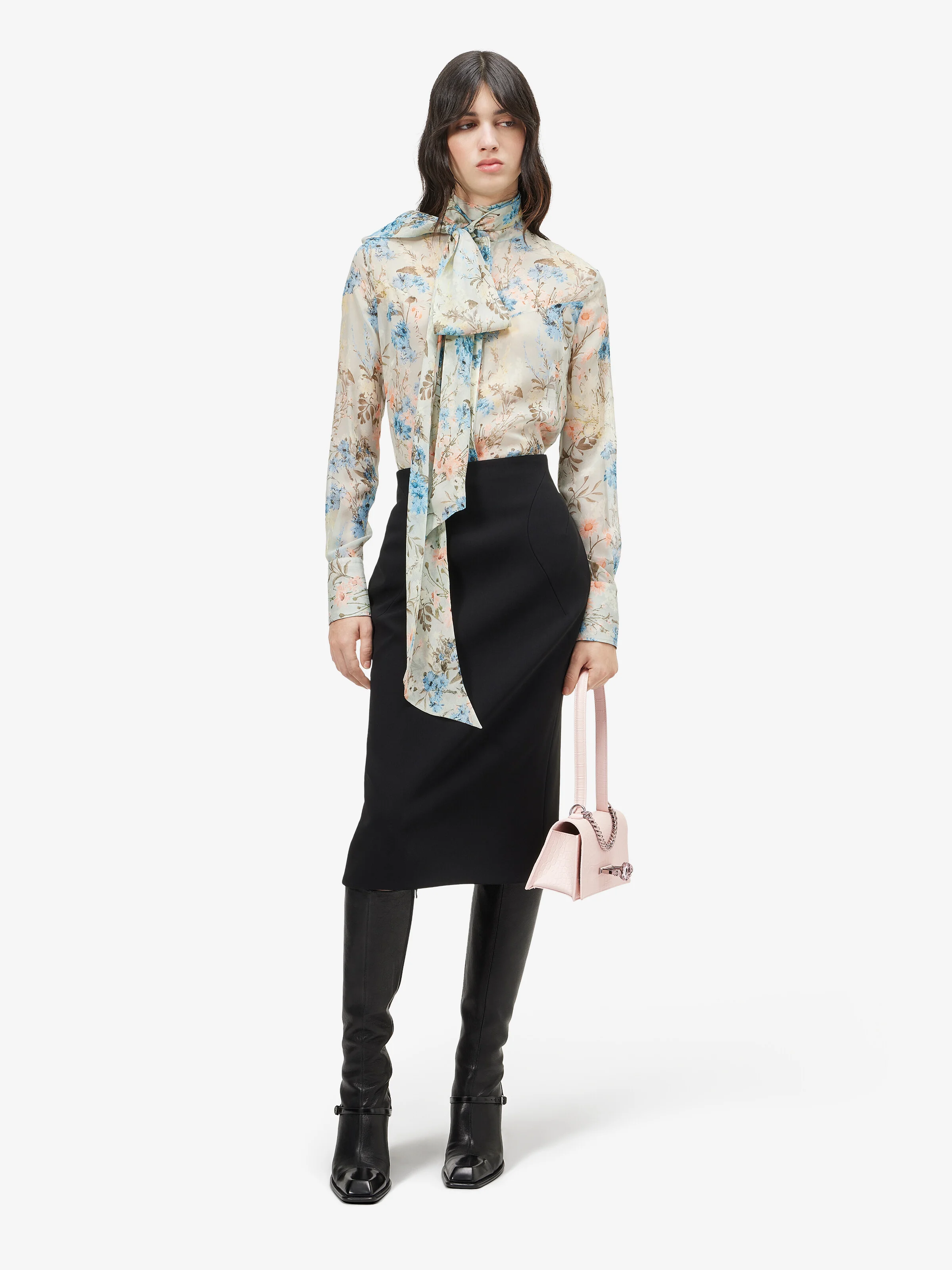 Women's Pencil Skirt in Black - 1