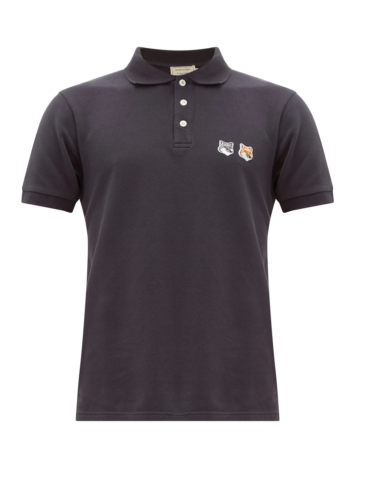 Double Fox Head-patch cotton-piqué polo shirt - 1