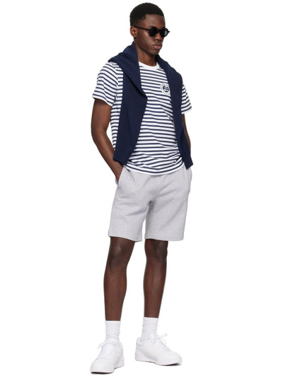 LACOSTE White & Navy Roland Garros Edition T-Shirt outlook