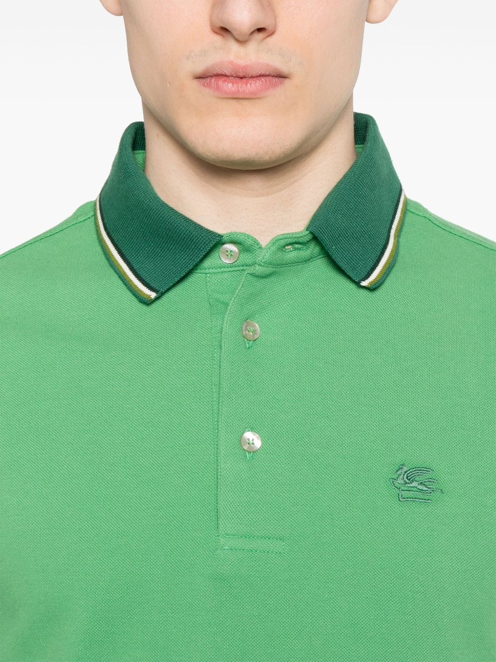 Pegaso-embroidered polo shirt - 4