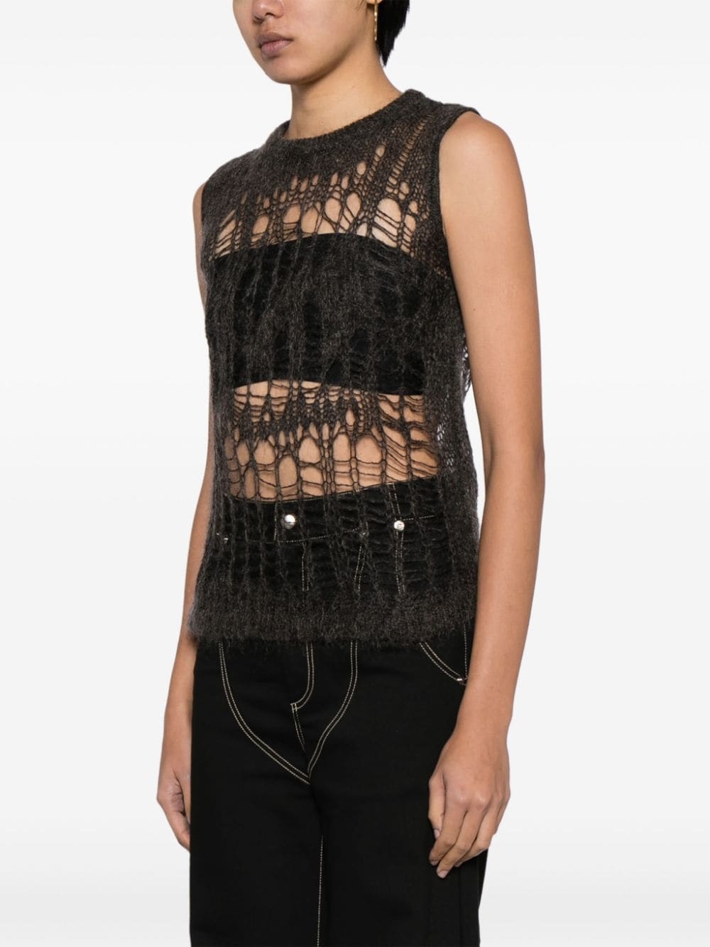 Spider open-knit tank top - 3