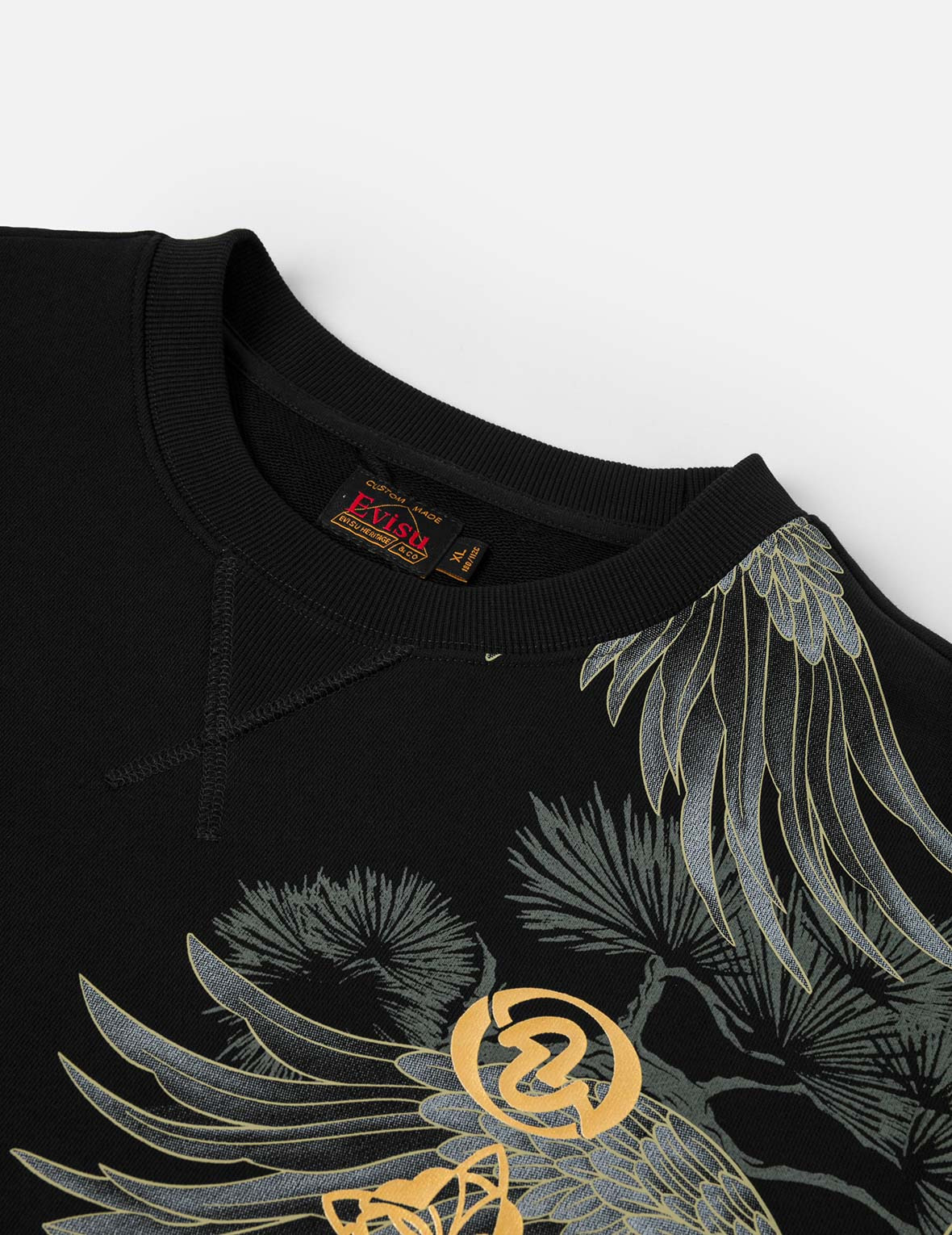 Grateful Crane Foil Print Relax Fit Sweatshirt - 7