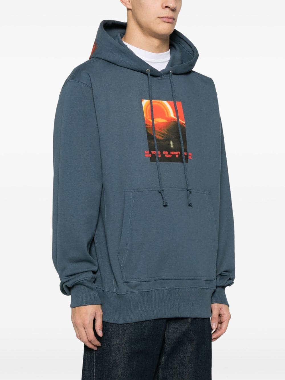 graphic-print cotton hoodie - 3