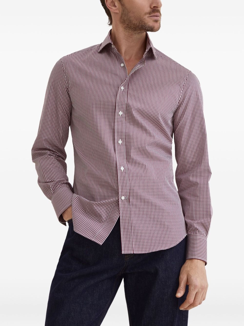 gingham-pattern shirt - 3