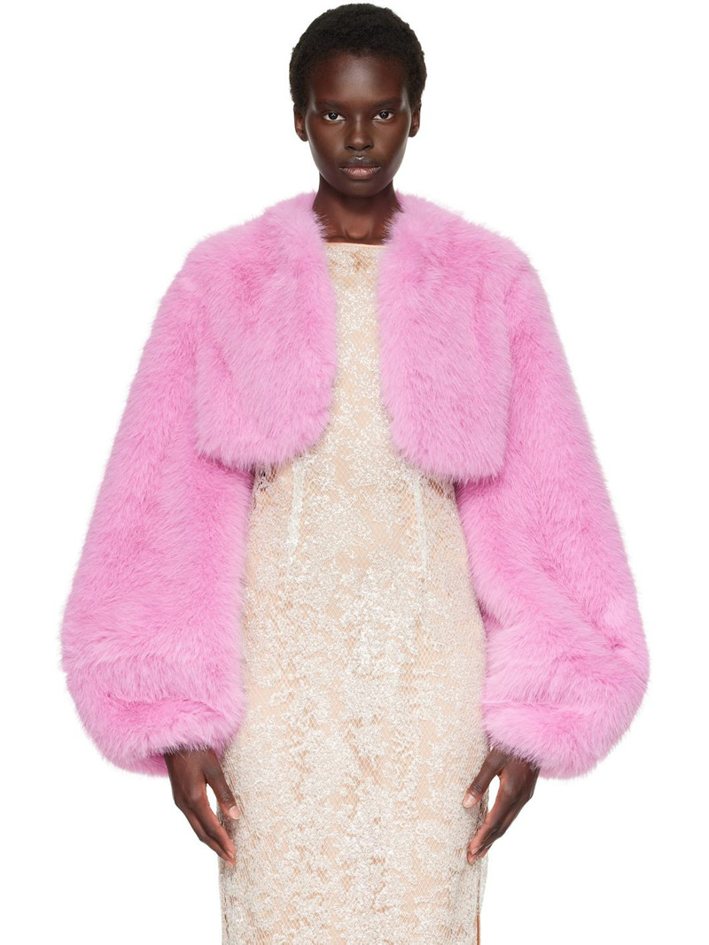 Pink Bloom Faux-Fur Jacket 1