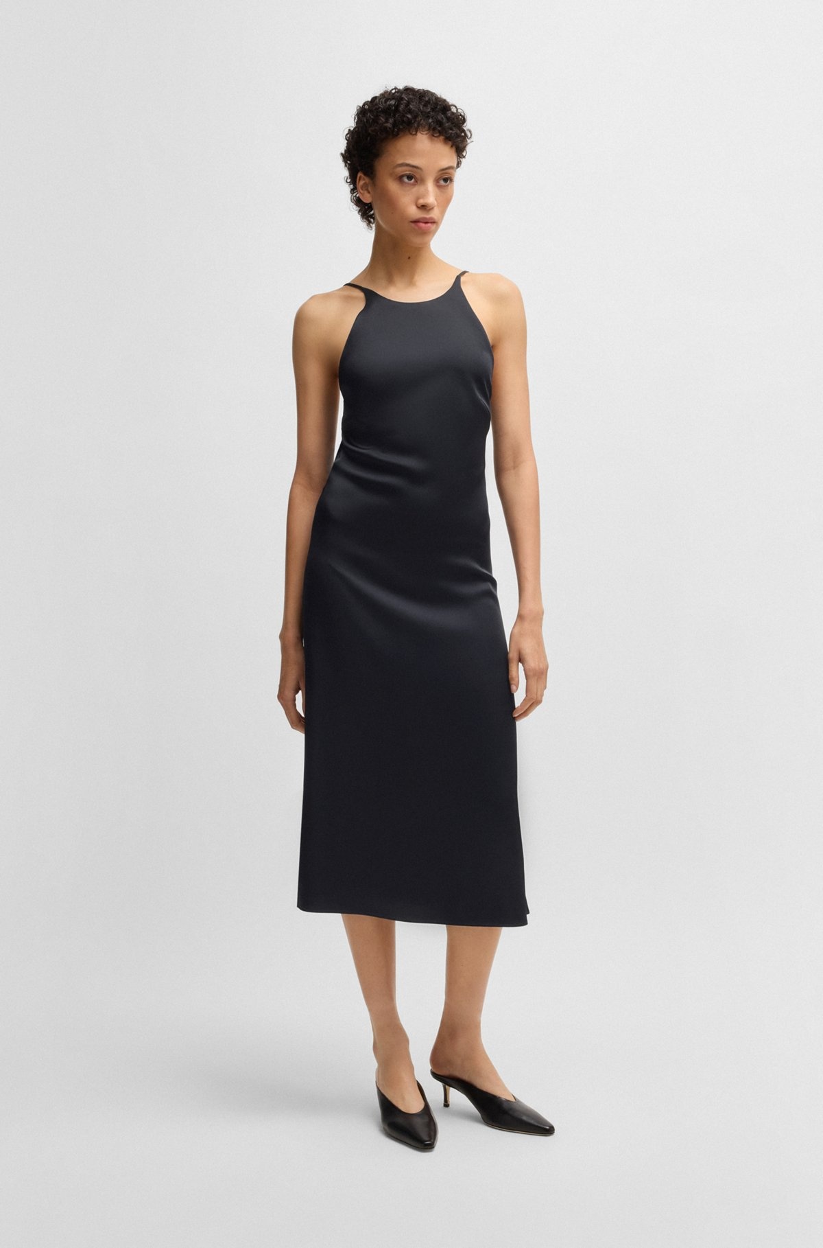 TWILL DRESS WITH HIGH NECKLINE - 3
