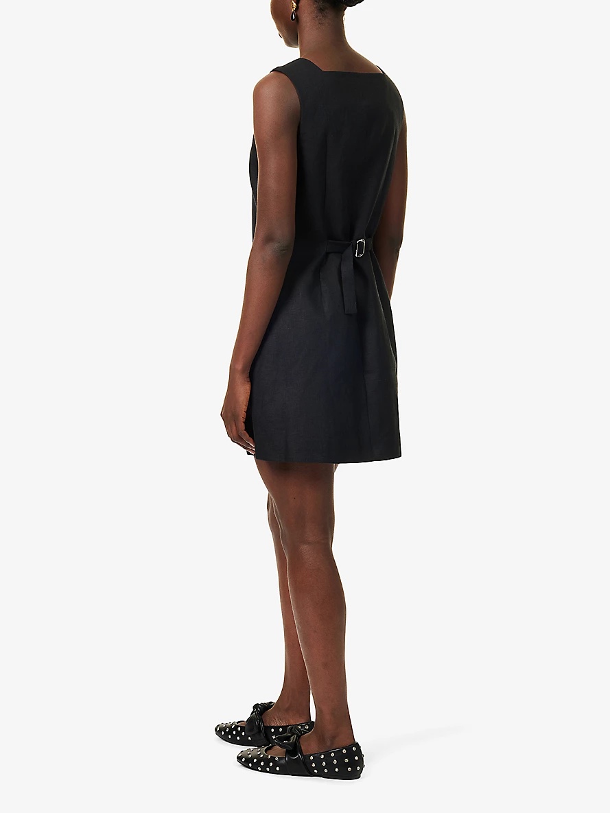 Rio sleeveless linen mini dress - 4