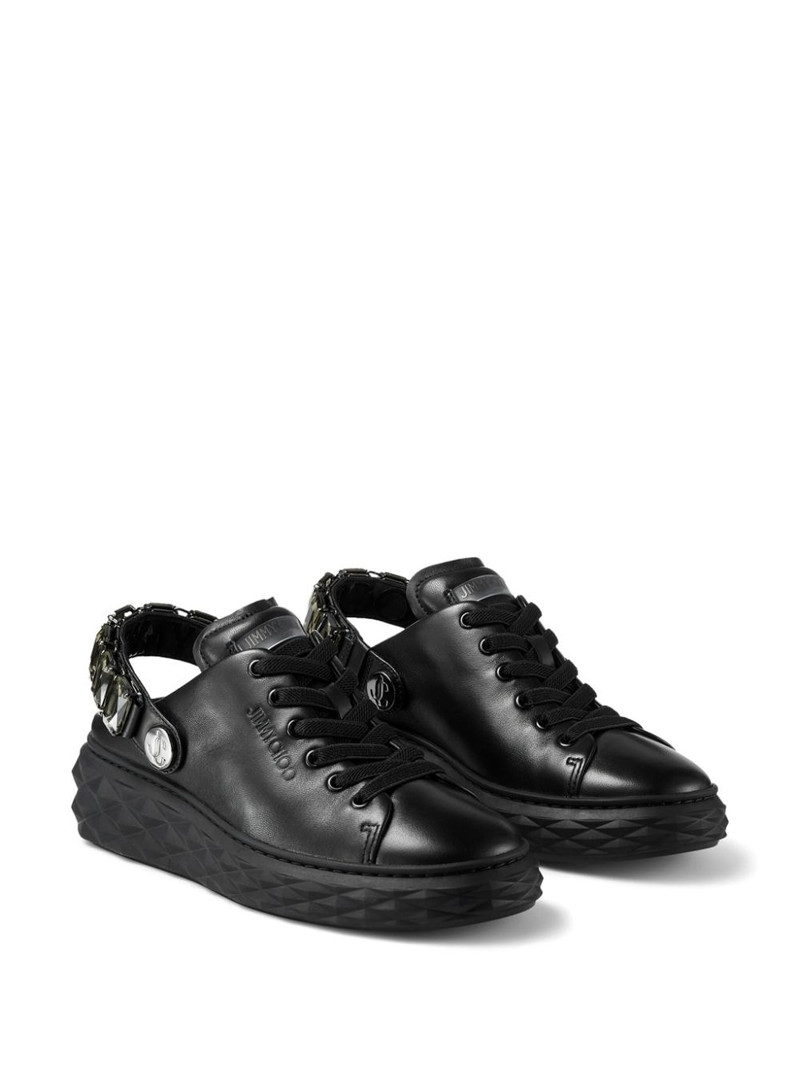 JIMMY CHOO Diamond Maxi Crystal leather sneakers outlook