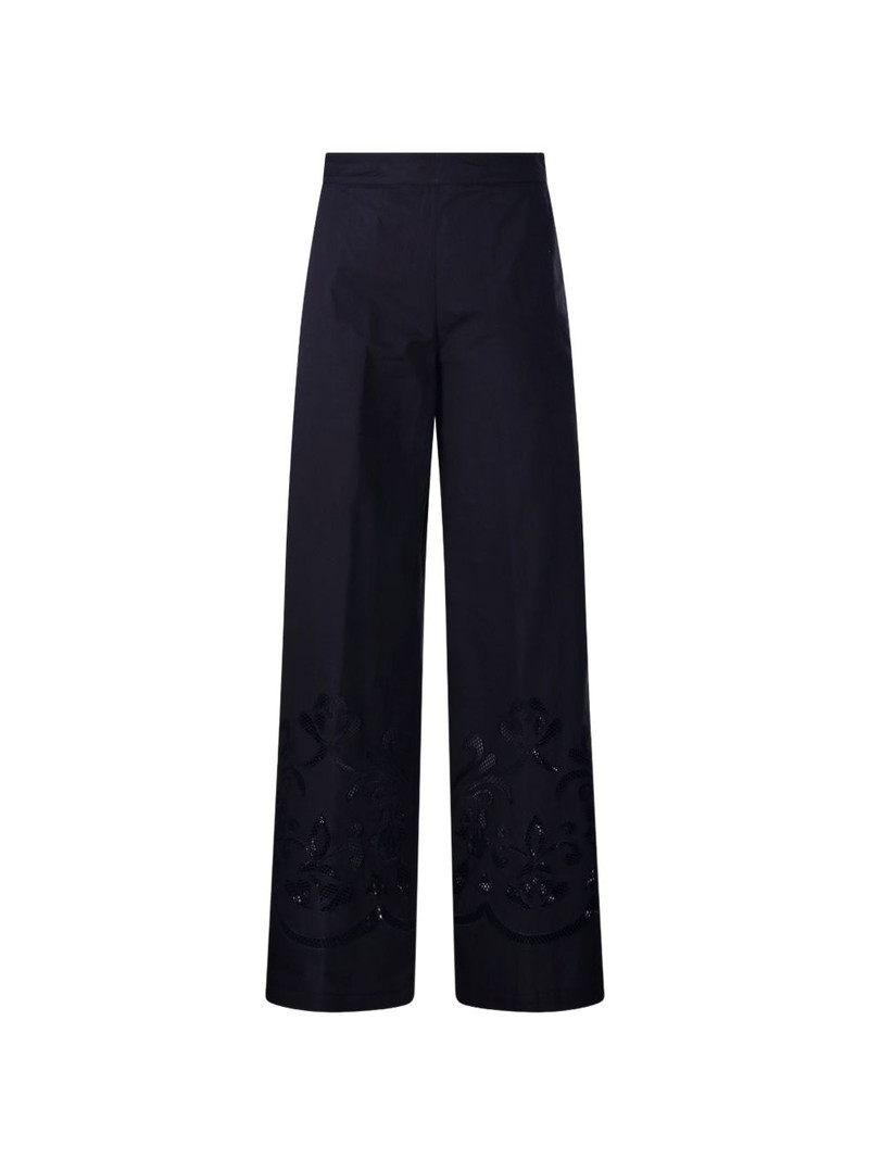 floral-appliqué trousers 1