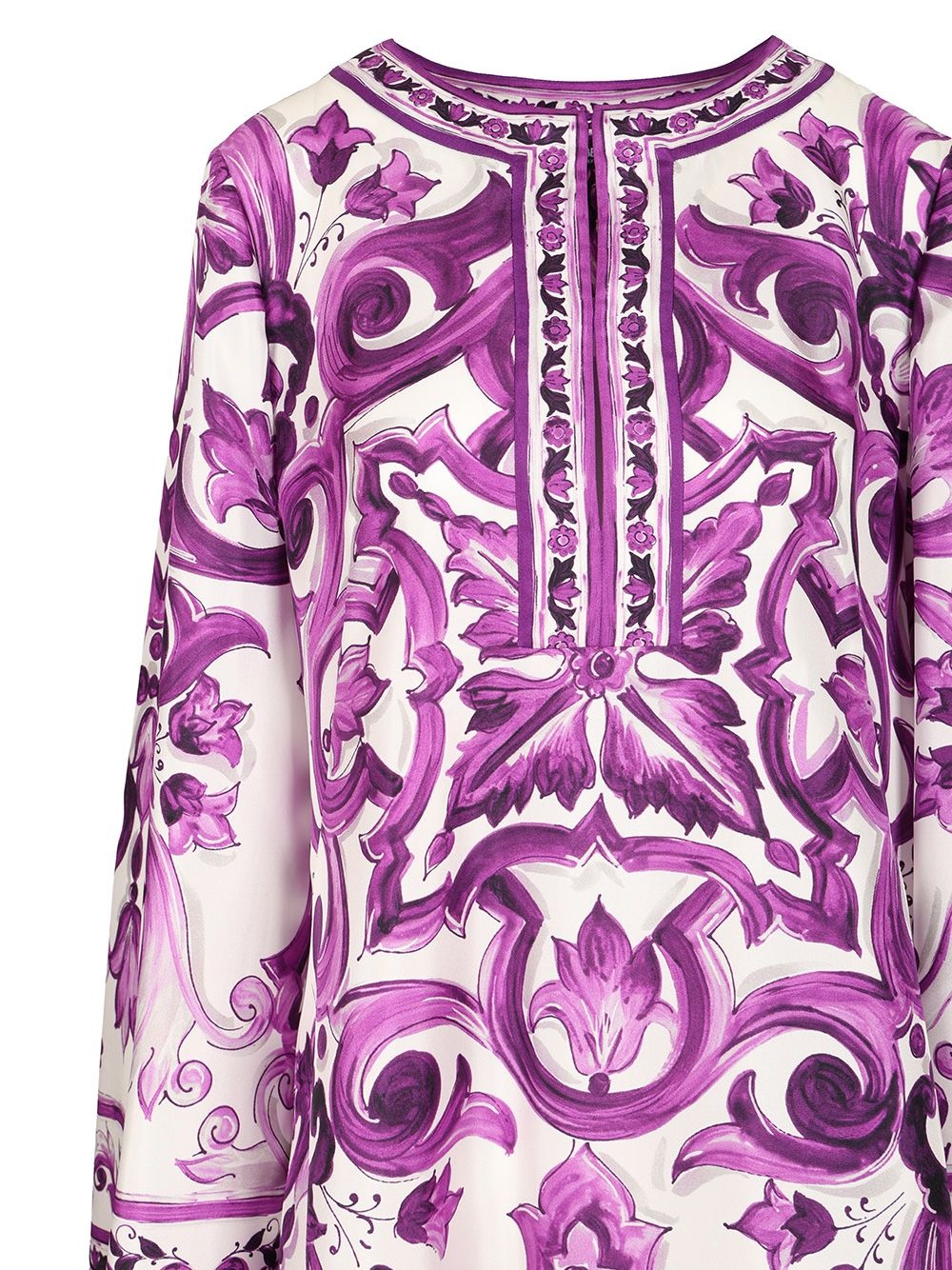 Maiolica Print Twill Dress Dresses Violet - 4