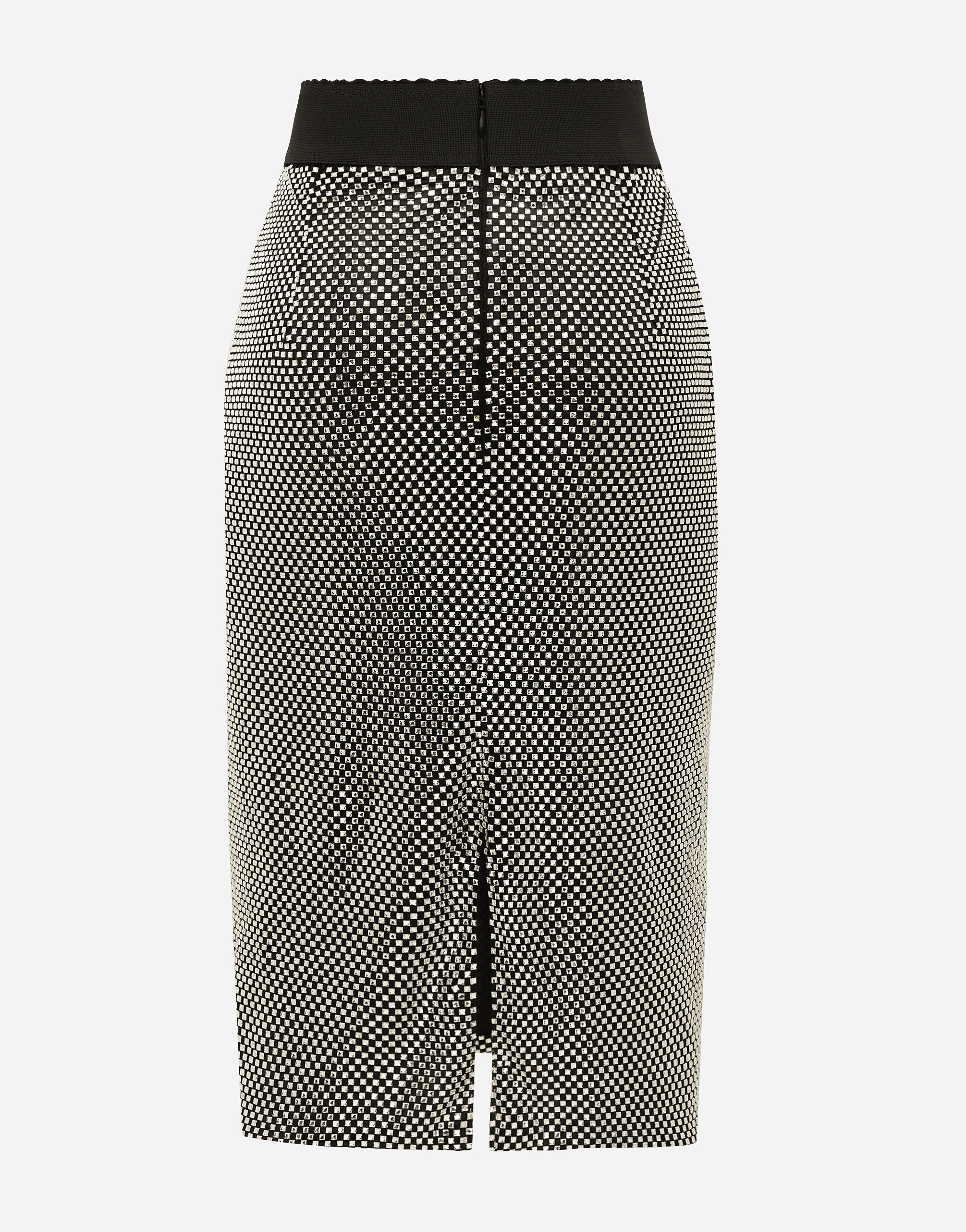 Calf-length crystal mesh skirt - 2